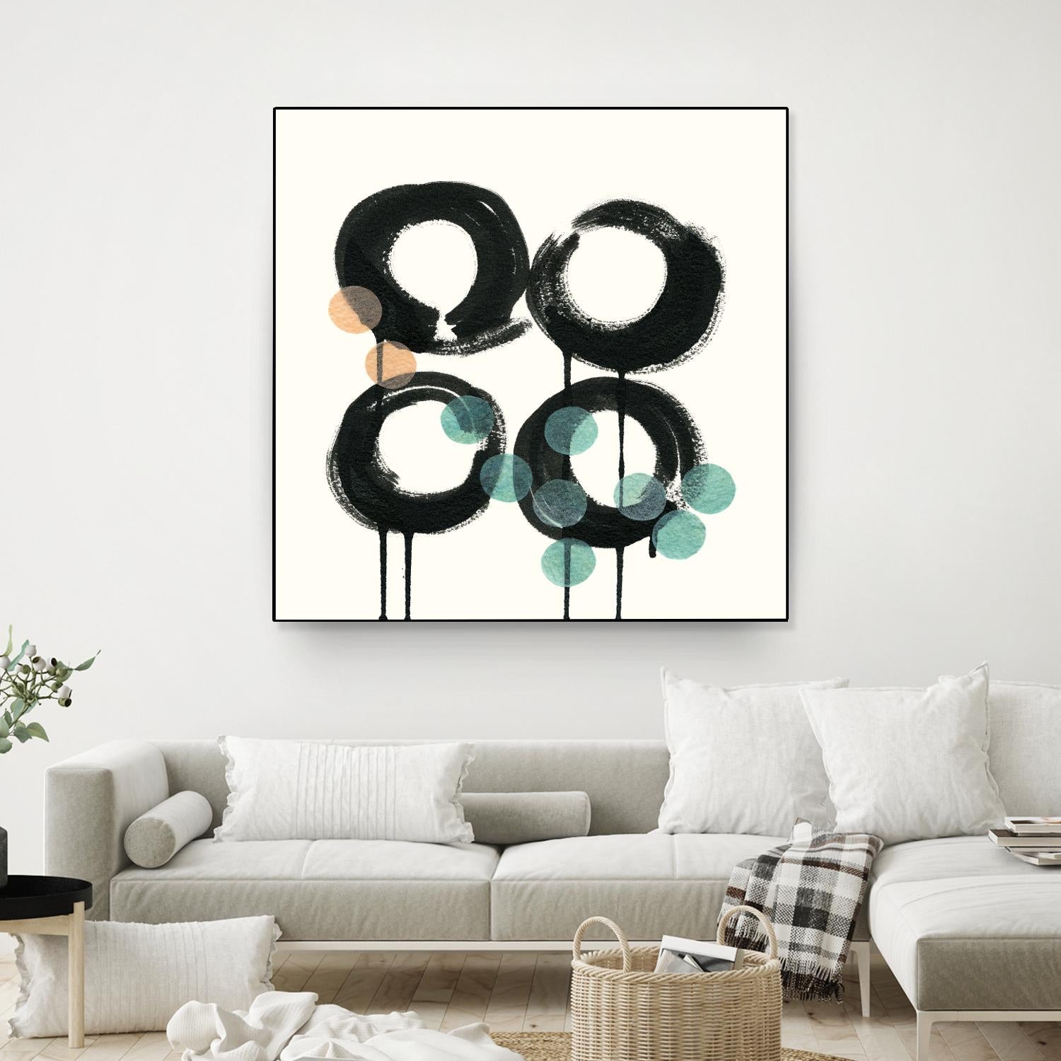 Zen Circles C by Natasha Marie on GIANT ART - green abstract