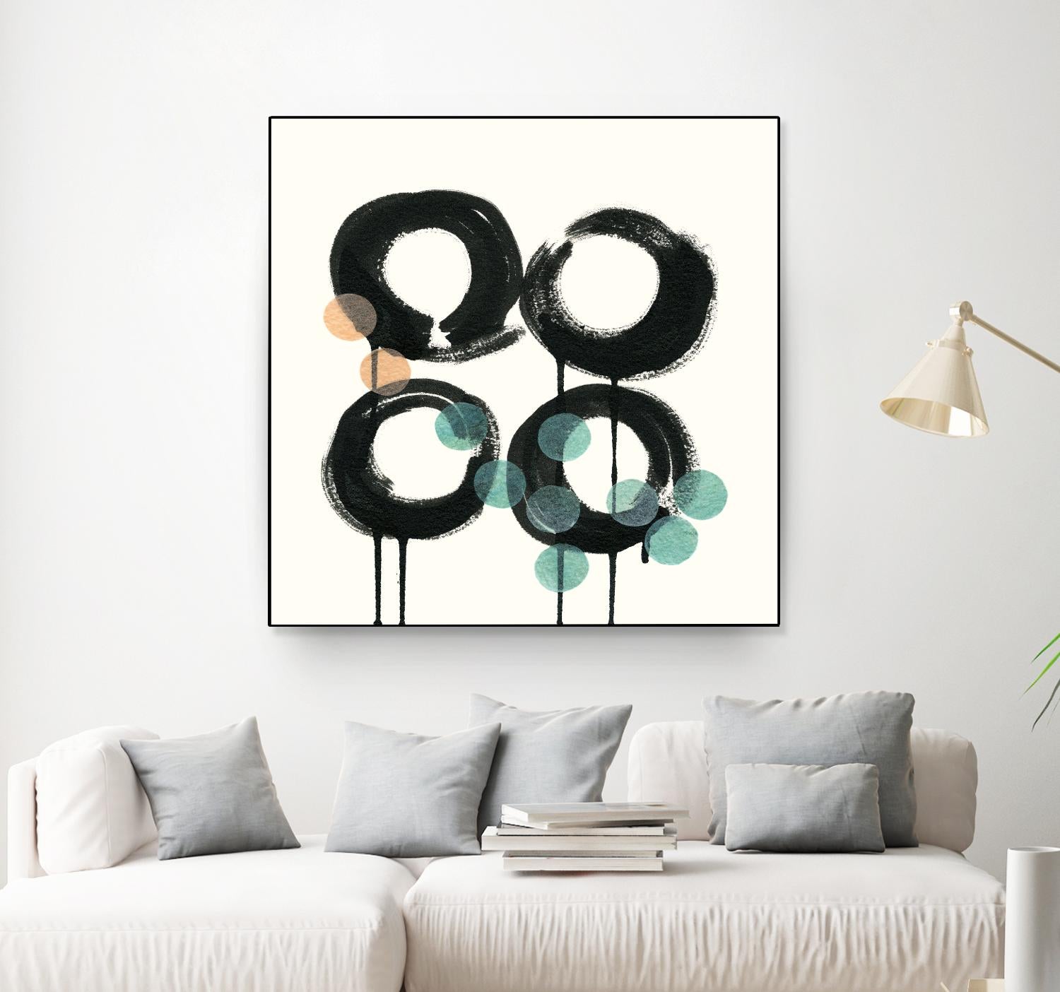 Zen Circles C by Natasha Marie on GIANT ART - green abstract