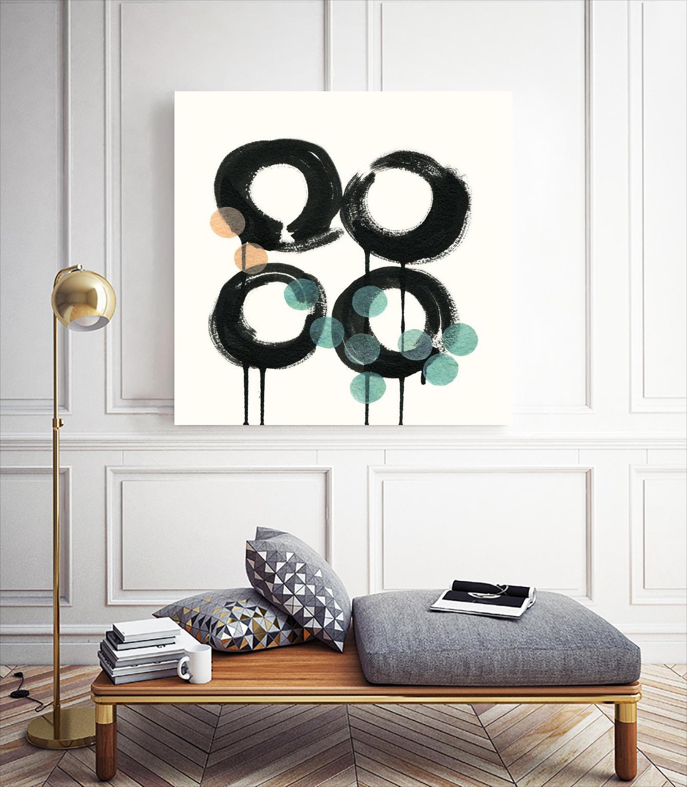 Zen Circles C by Natasha Marie on GIANT ART - green abstract