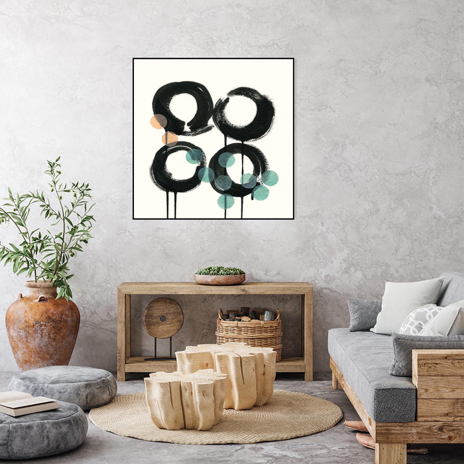 Zen Circles C by Natasha Marie on GIANT ART - green abstract