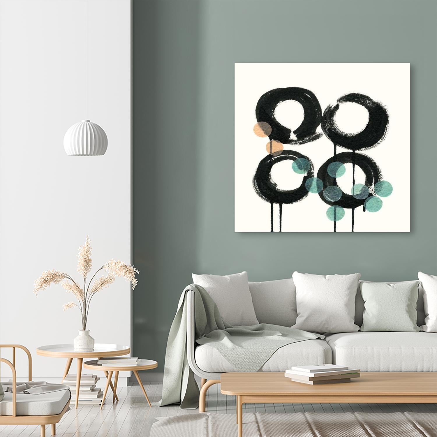 Zen Circles C by Natasha Marie on GIANT ART - green abstract