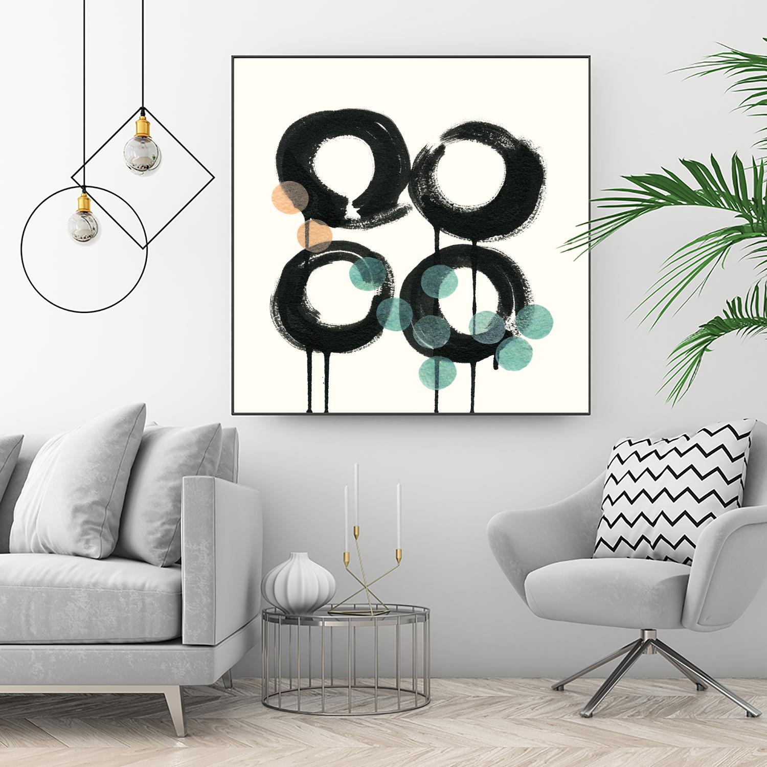 Zen Circles C by Natasha Marie on GIANT ART - green abstract