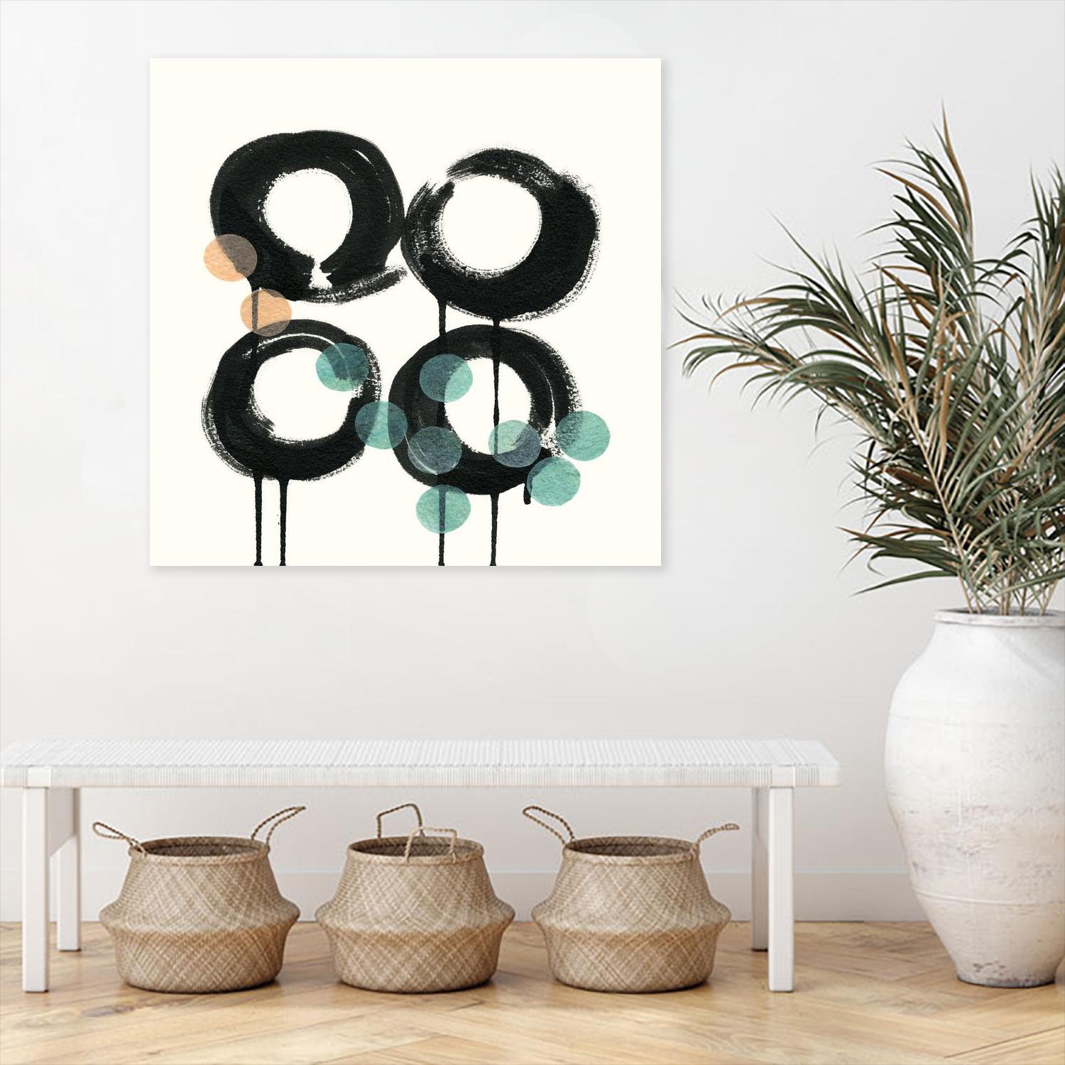 Zen Circles C by Natasha Marie on GIANT ART - green abstract