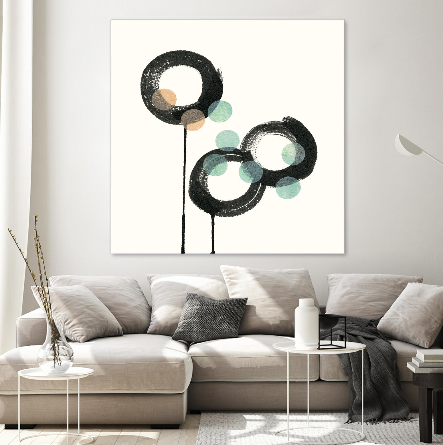 Zen Circles D by Natasha Marie on GIANT ART - green abstract