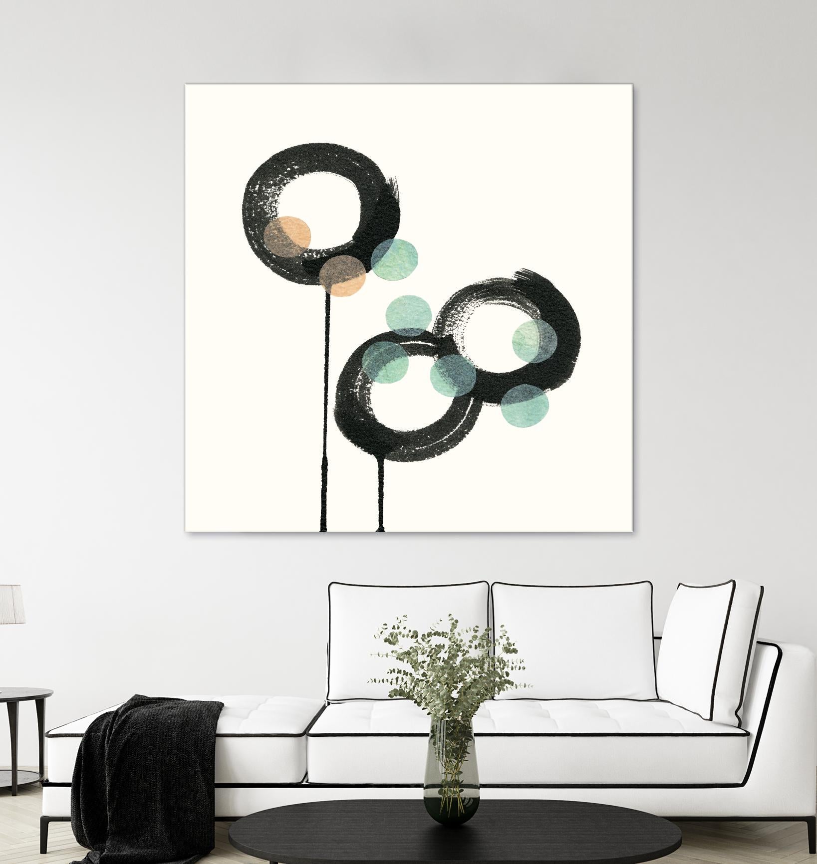 Zen Circles D by Natasha Marie on GIANT ART - green abstract