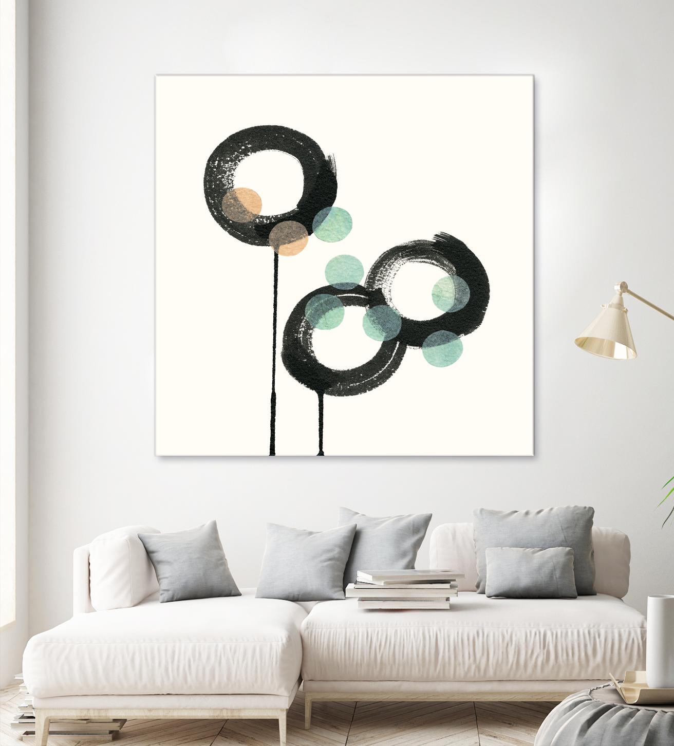 Zen Circles D by Natasha Marie on GIANT ART - green abstract