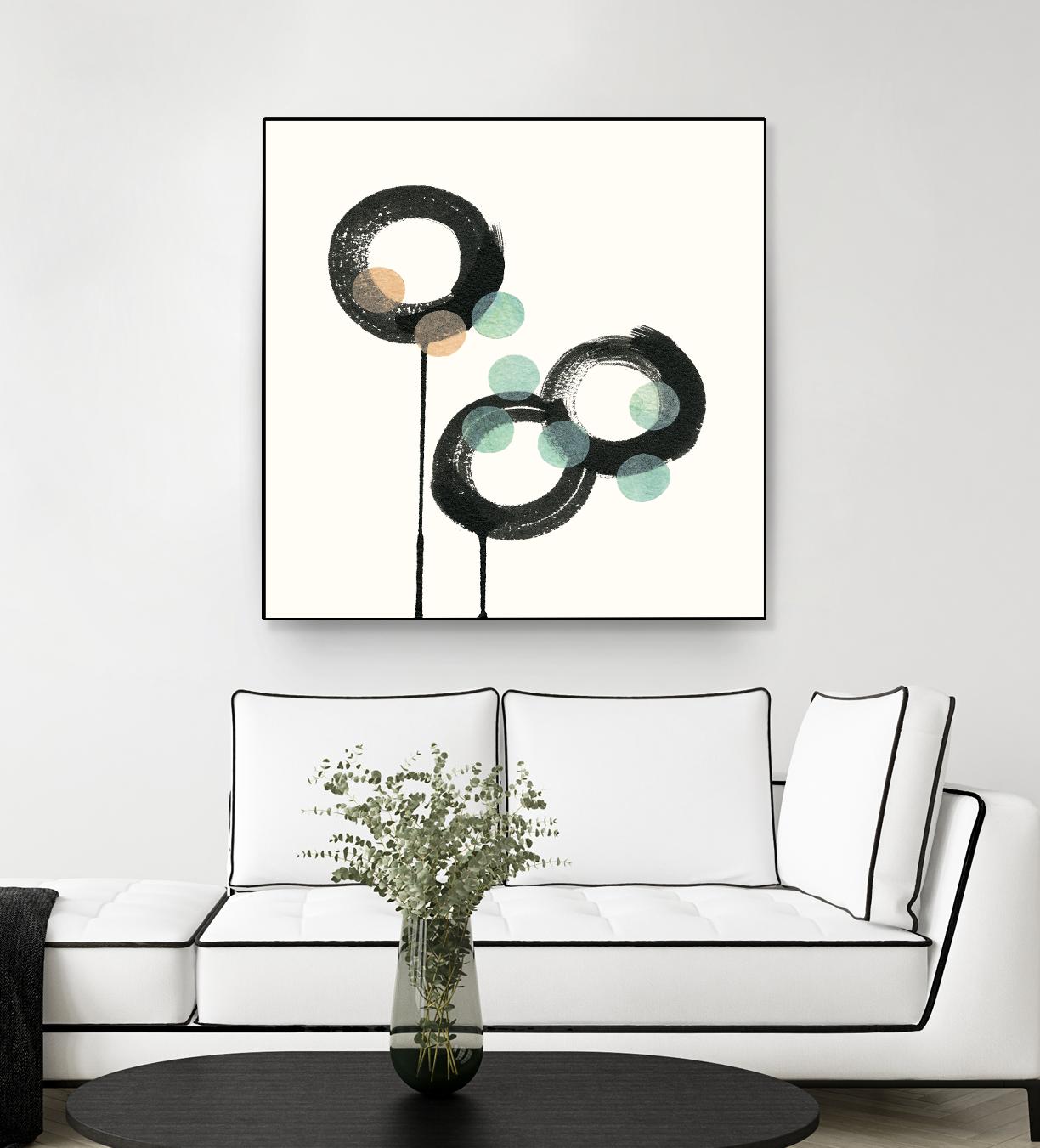 Zen Circles D by Natasha Marie on GIANT ART - green abstract