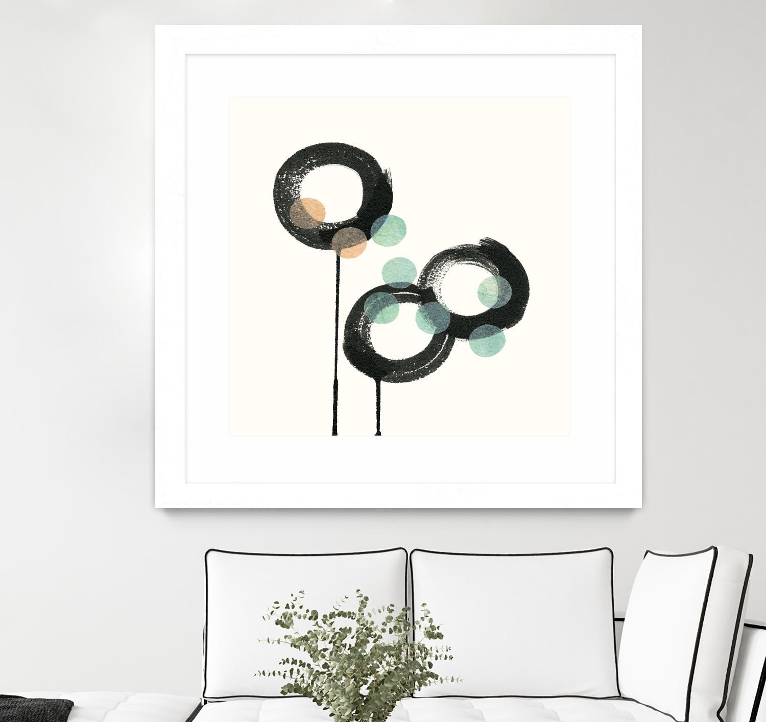 Zen Circles D by Natasha Marie on GIANT ART - green abstract