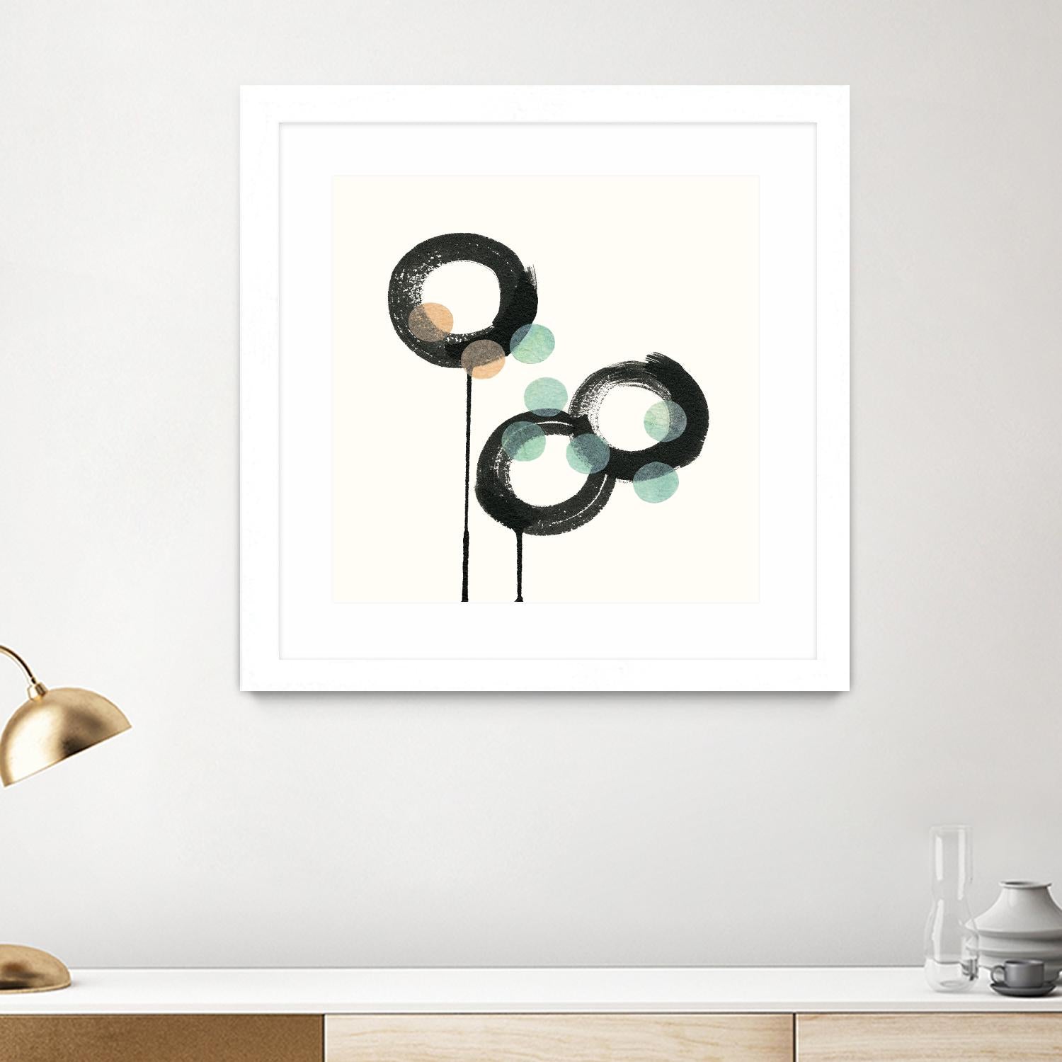 Zen Circles D by Natasha Marie on GIANT ART - green abstract