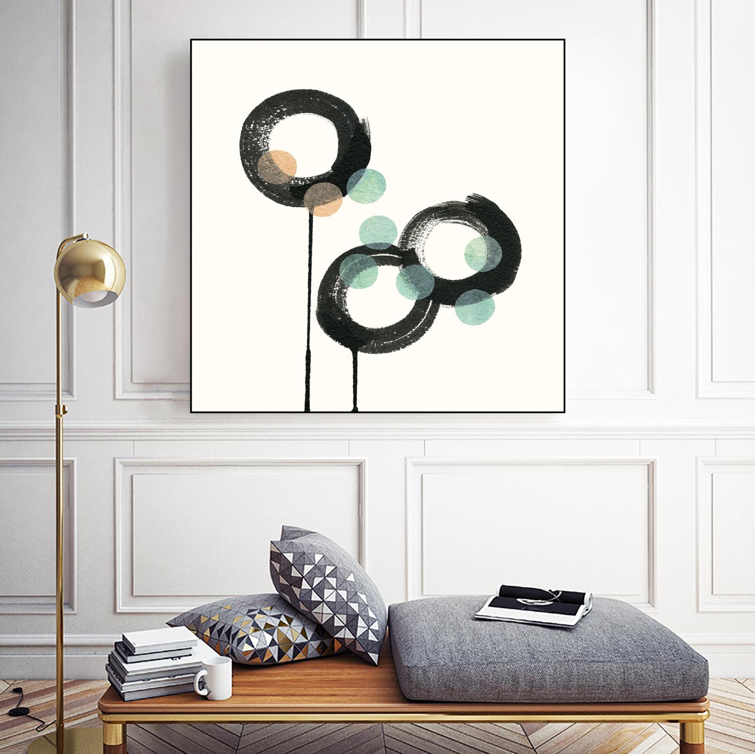 Zen Circles D by Natasha Marie on GIANT ART - green abstract