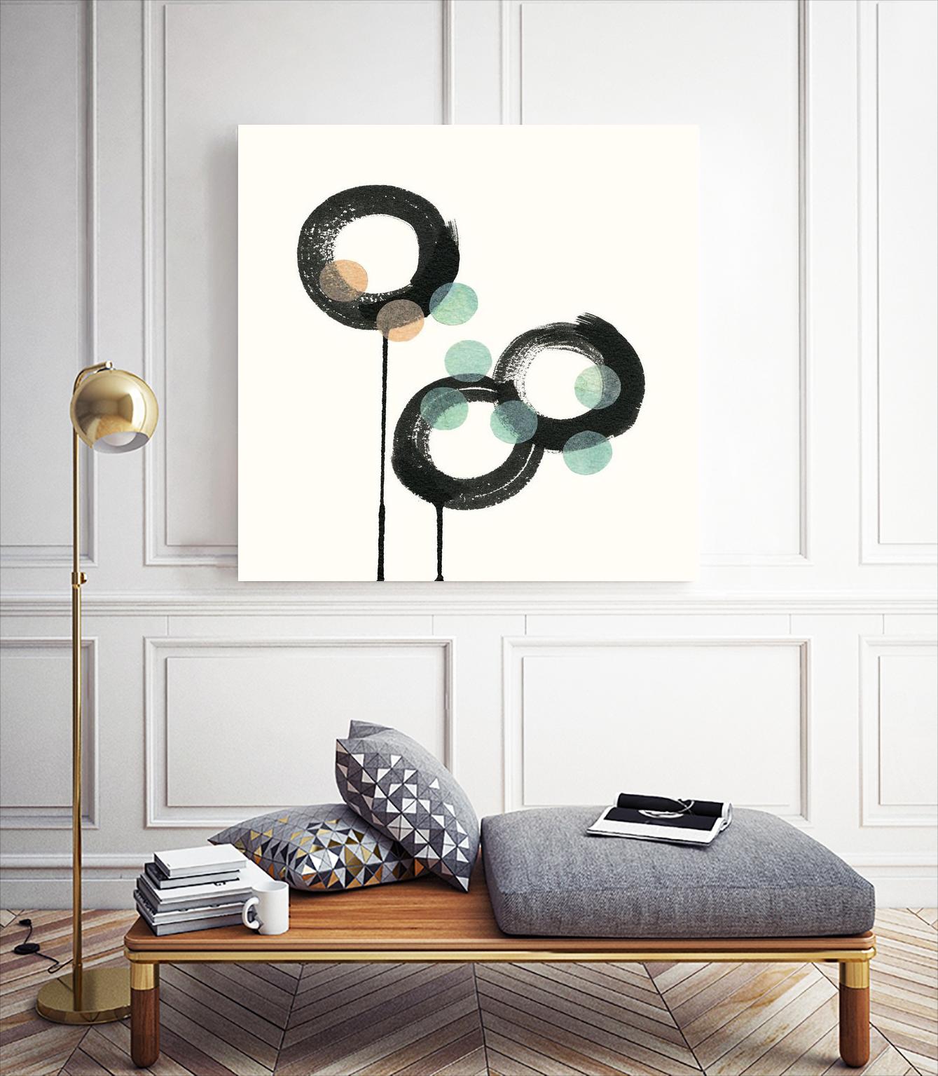 Zen Circles D by Natasha Marie on GIANT ART - green abstract