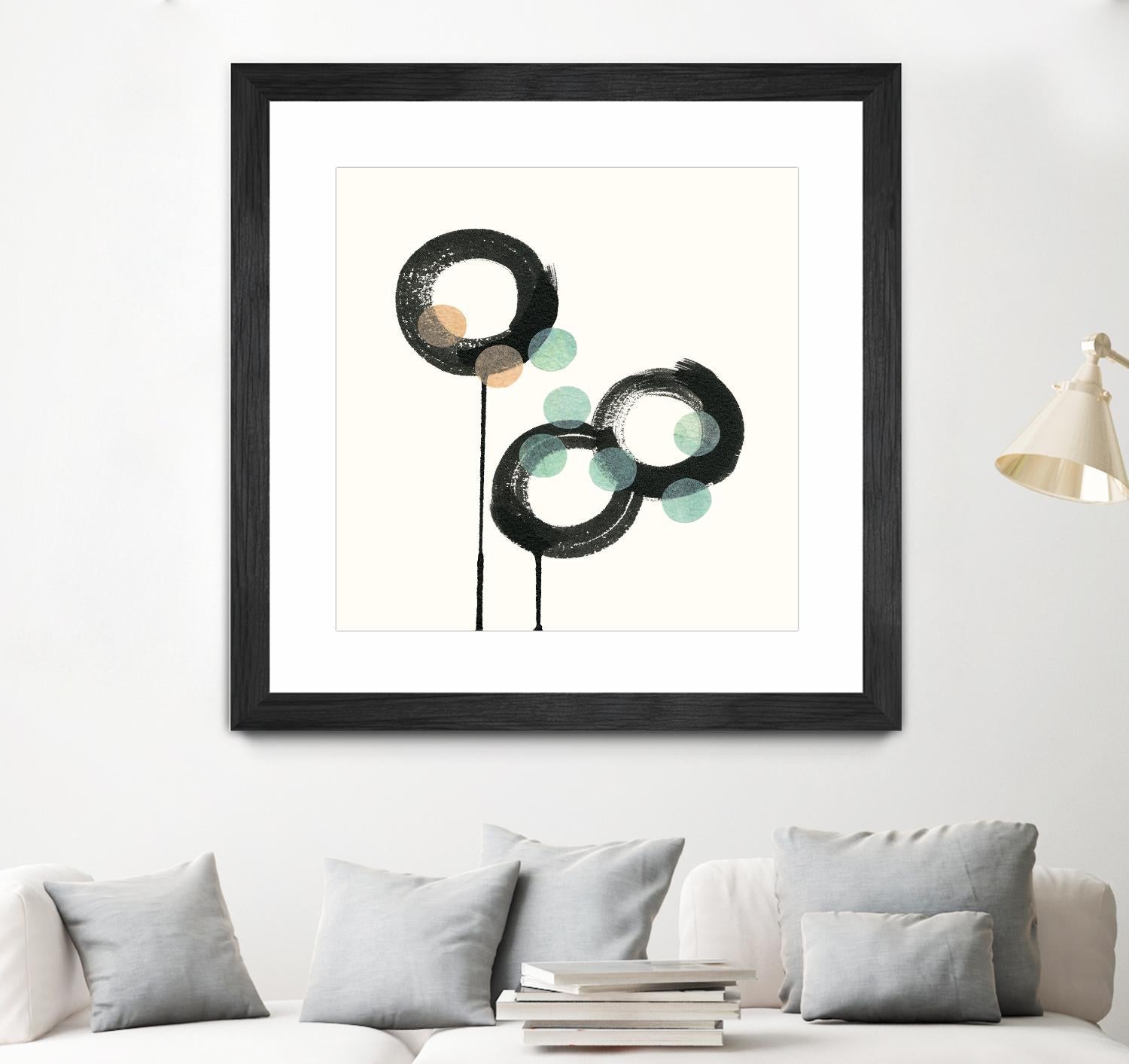 Zen Circles D by Natasha Marie on GIANT ART - green abstract