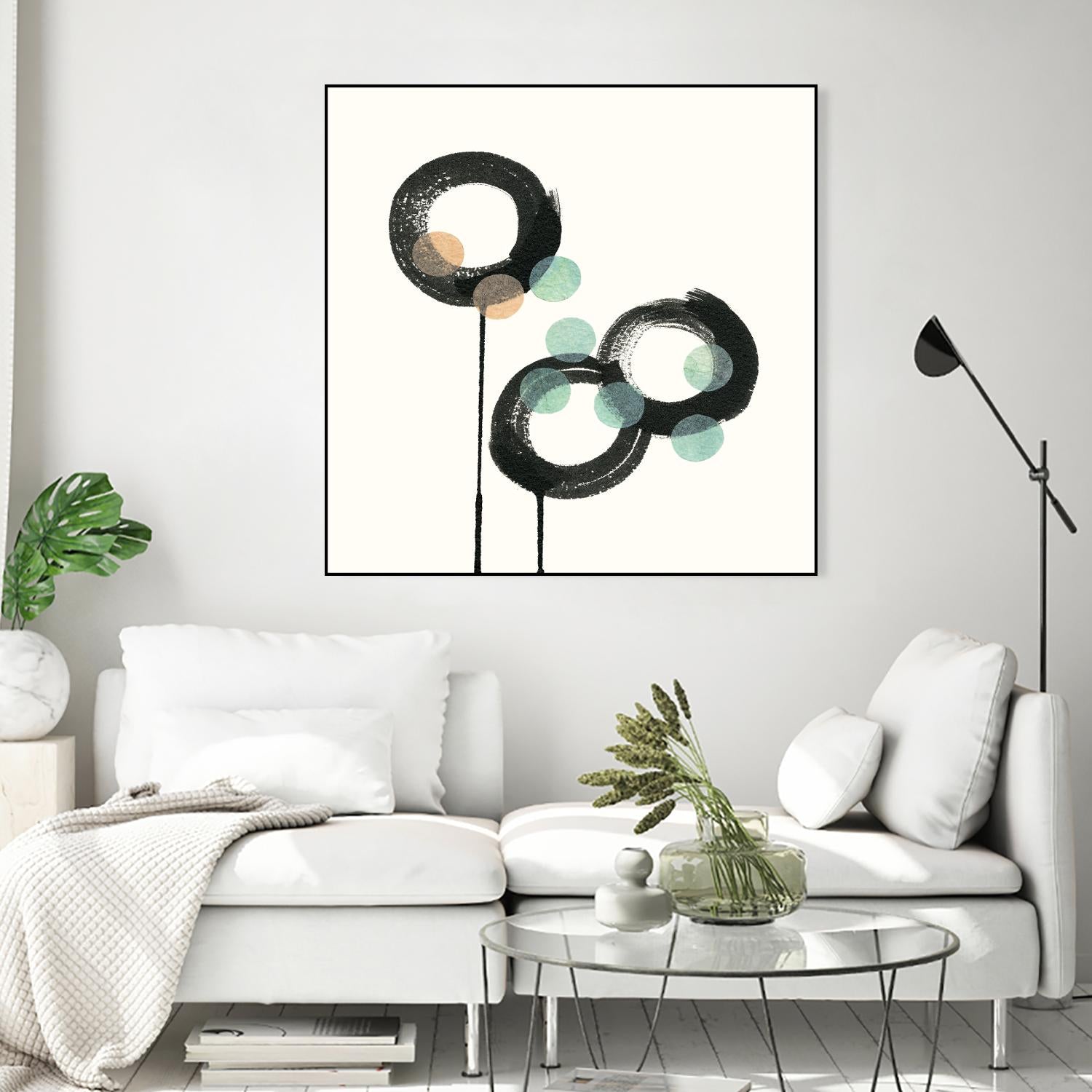 Zen Circles D by Natasha Marie on GIANT ART - green abstract