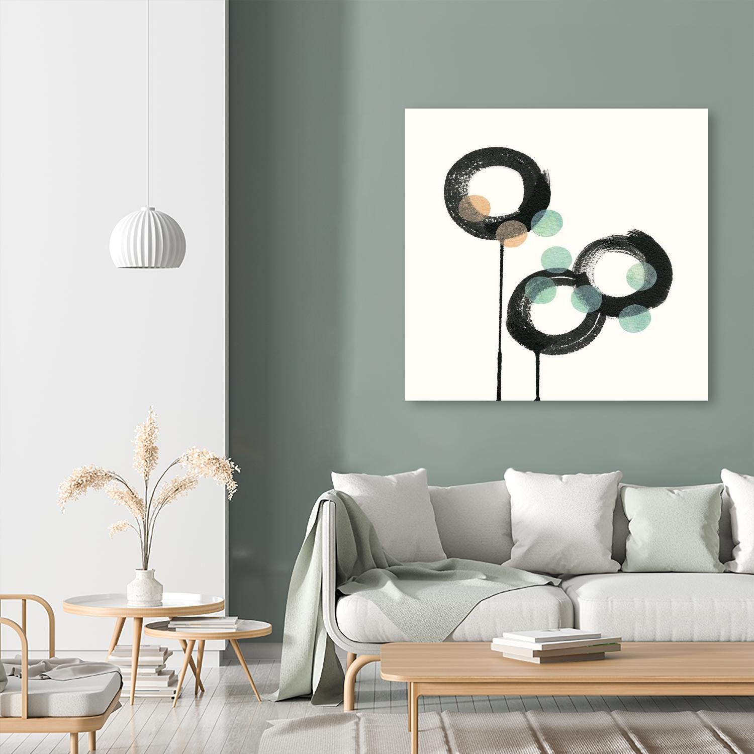 Zen Circles D by Natasha Marie on GIANT ART - green abstract