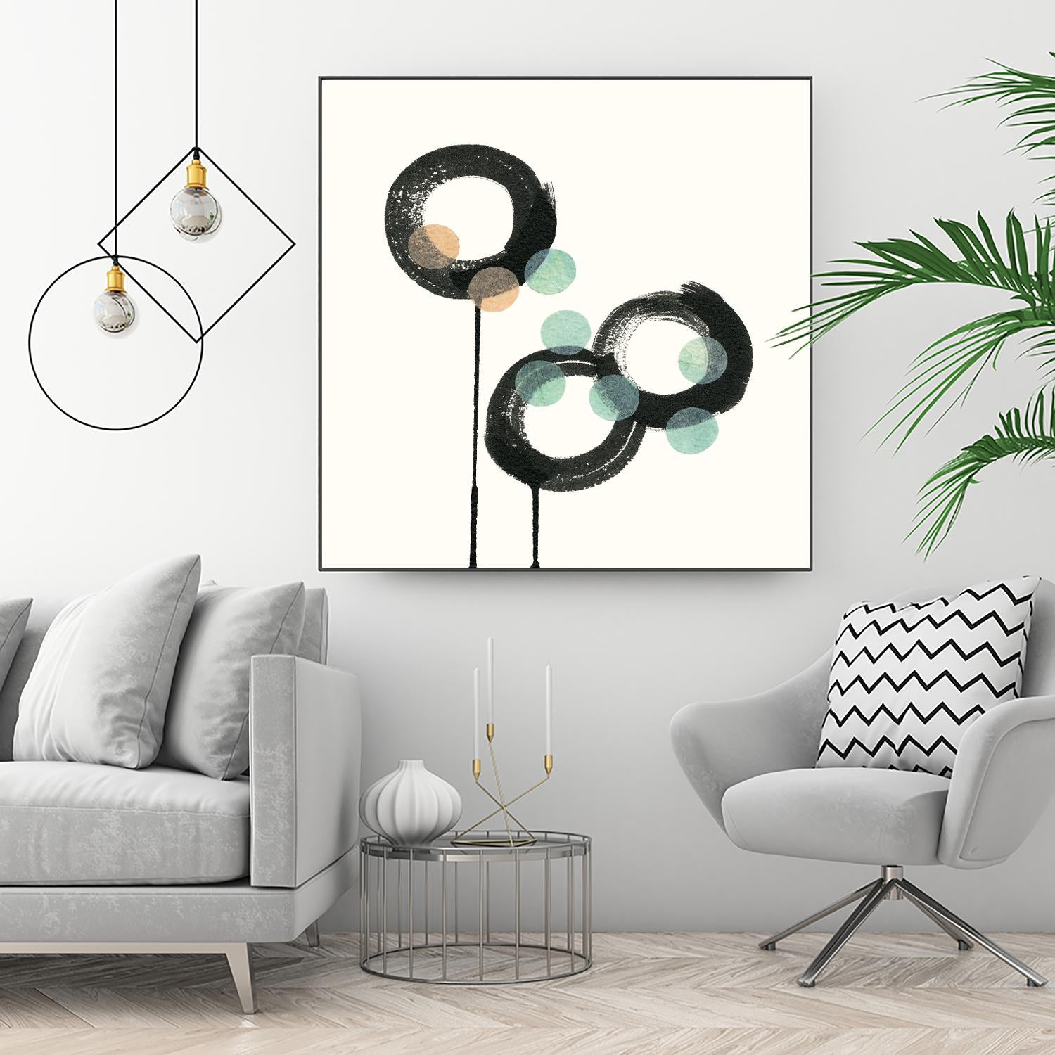 Zen Circles D by Natasha Marie on GIANT ART - green abstract