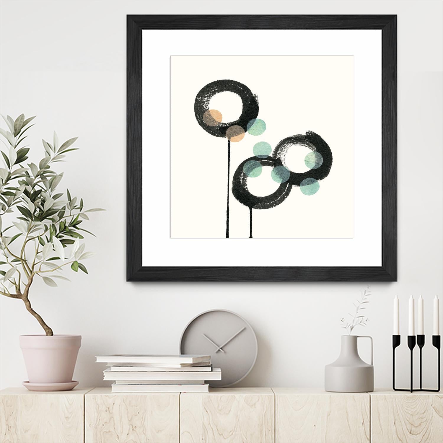 Zen Circles D by Natasha Marie on GIANT ART - green abstract