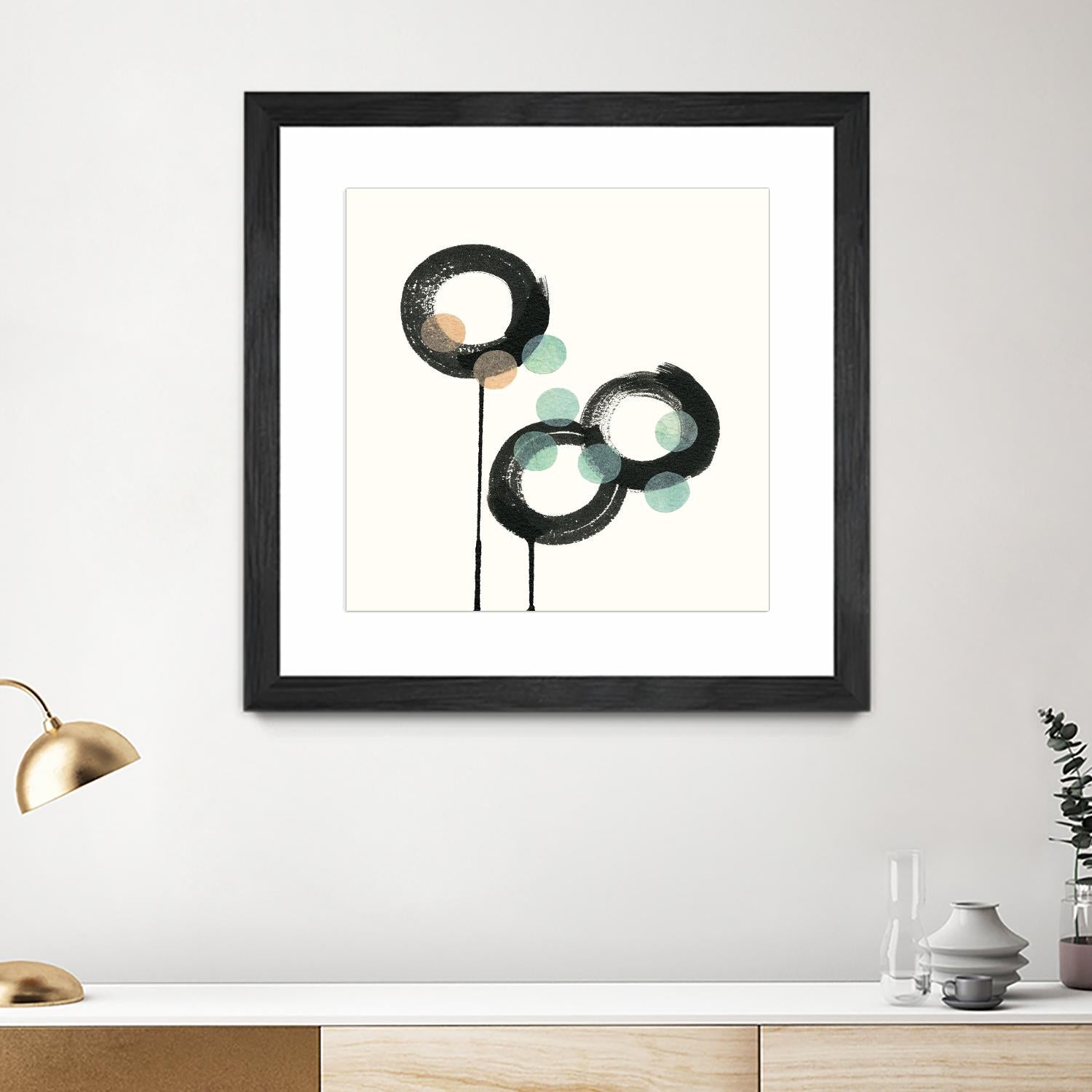 Zen Circles D by Natasha Marie on GIANT ART - green abstract
