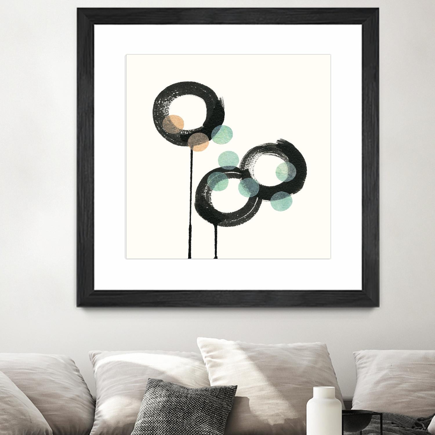 Zen Circles D by Natasha Marie on GIANT ART - green abstract