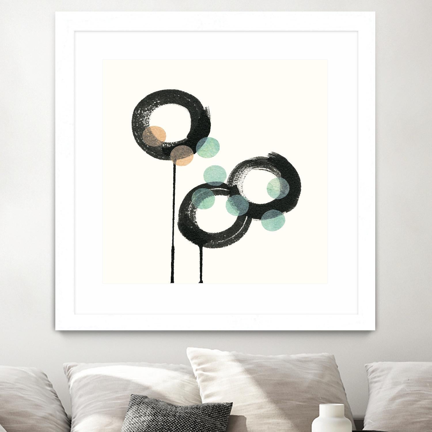 Zen Circles D by Natasha Marie on GIANT ART - green abstract