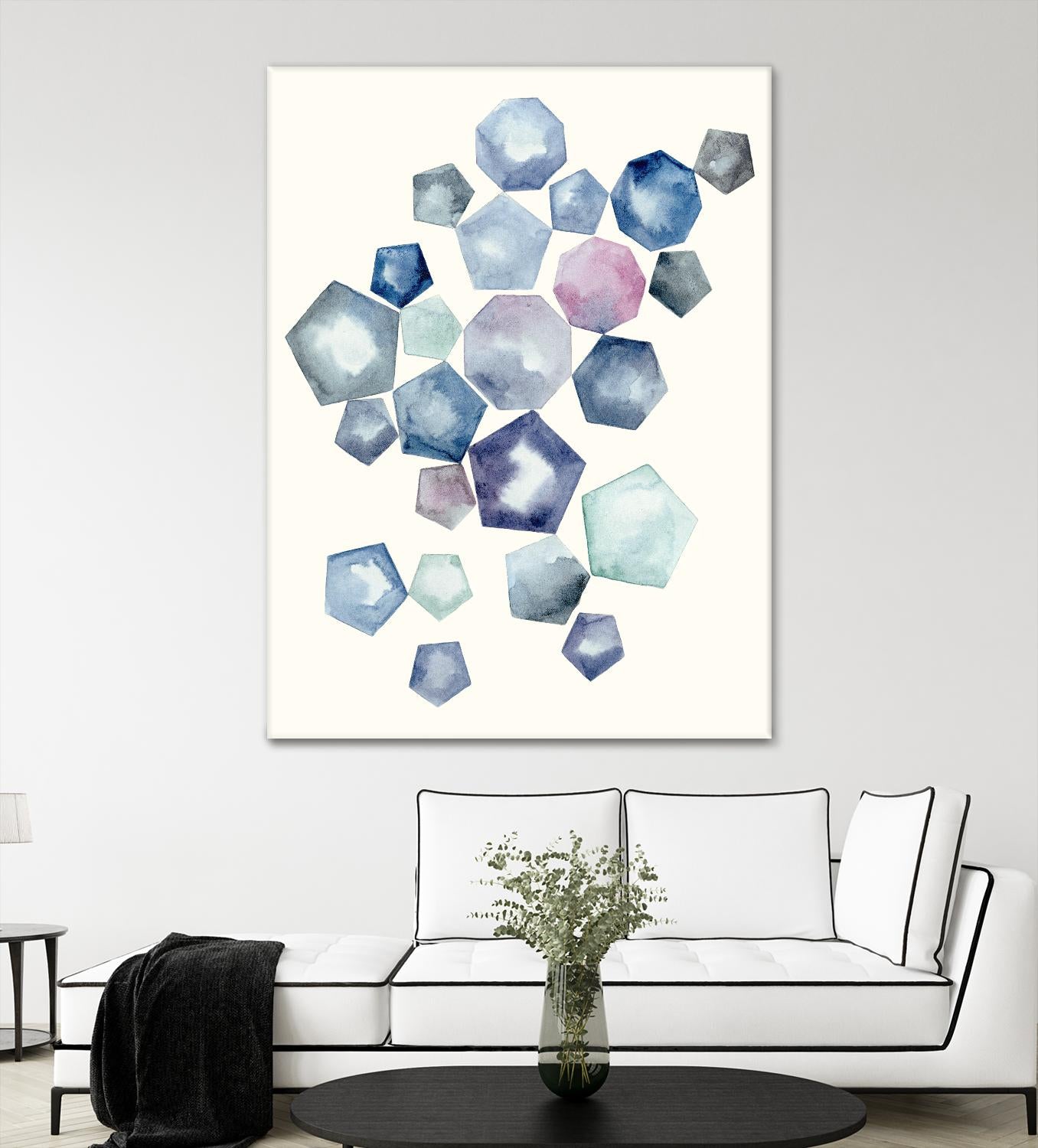 Watercolor Hexagons A by Natasha Marie on GIANT ART - red abstract