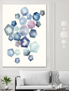 Watercolor Hexagons A by Natasha Marie on GIANT ART - red abstract