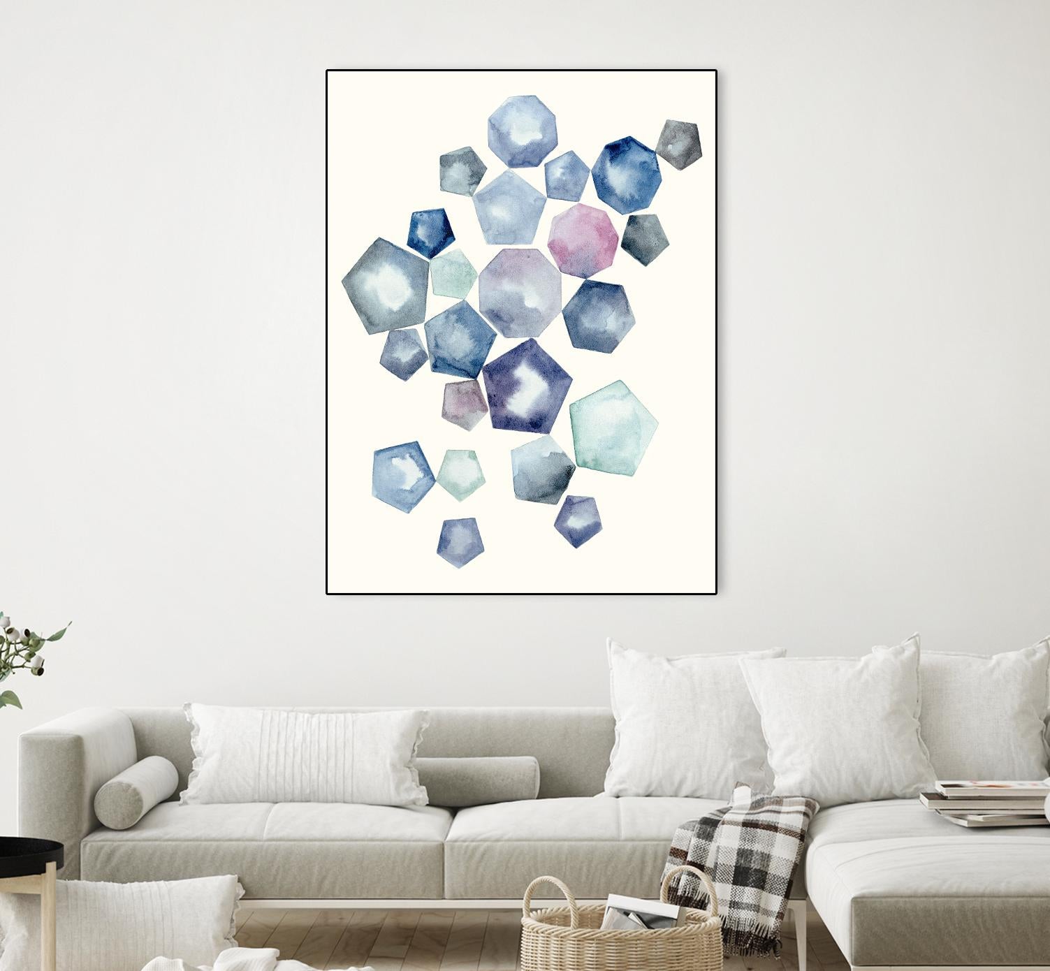 Watercolor Hexagons A by Natasha Marie on GIANT ART - red abstract