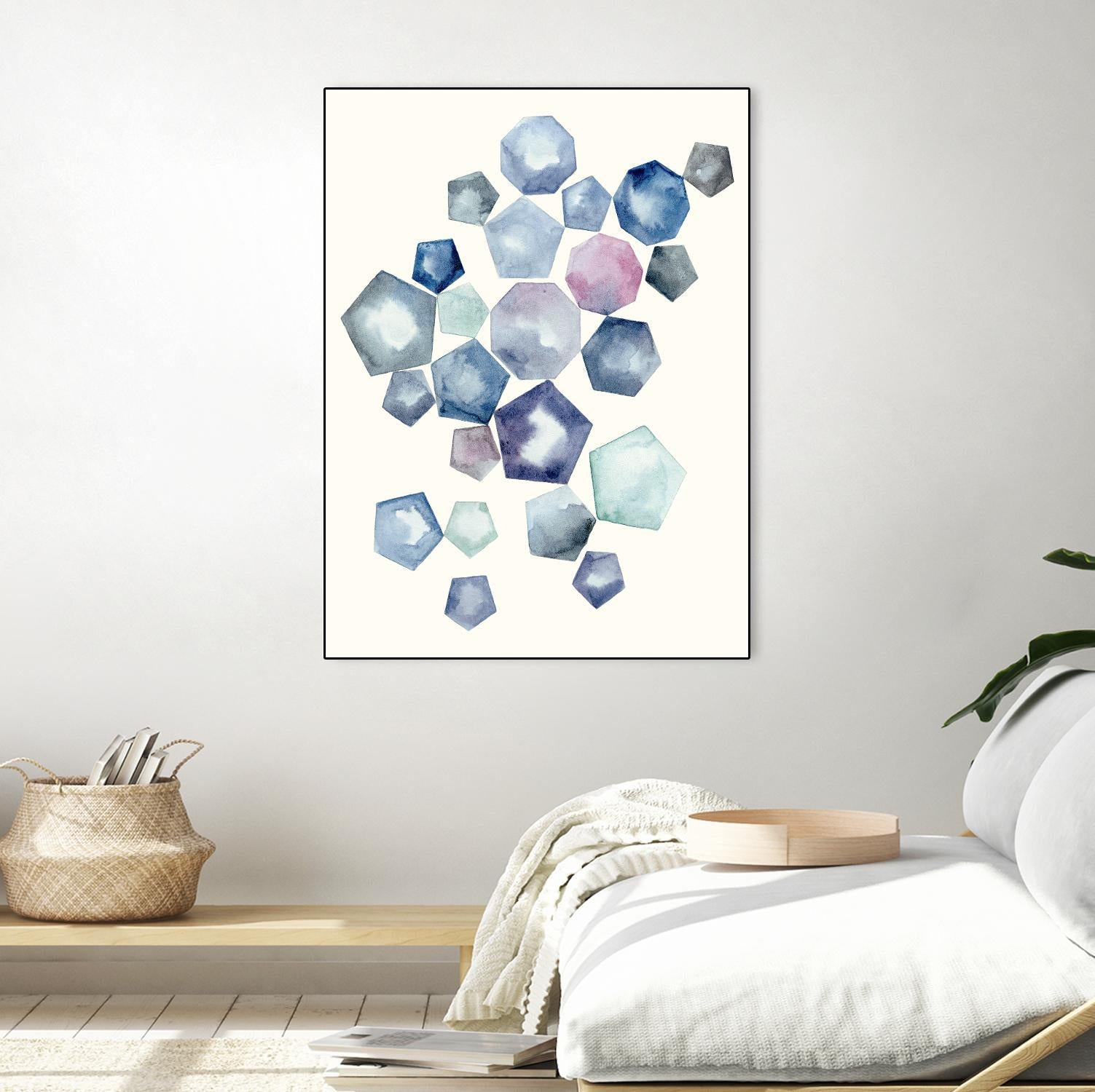 Watercolor Hexagons A by Natasha Marie on GIANT ART - red abstract