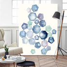 Watercolor Hexagons B by Natasha Marie on GIANT ART - red abstract