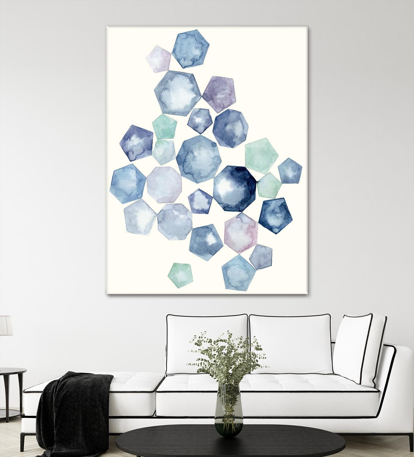 Watercolor Hexagons B by Natasha Marie on GIANT ART - red abstract