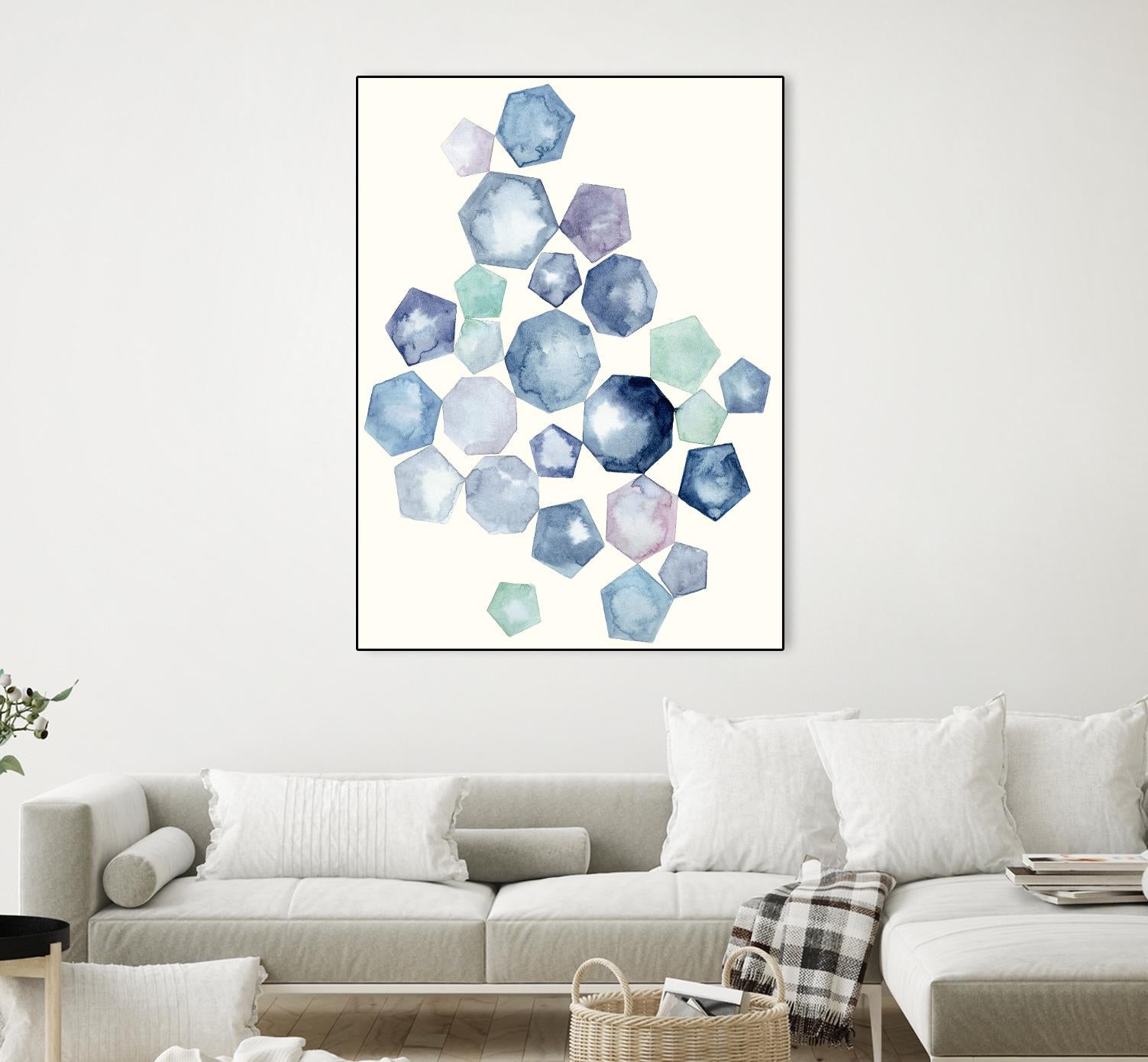 Watercolor Hexagons B by Natasha Marie on GIANT ART - red abstract
