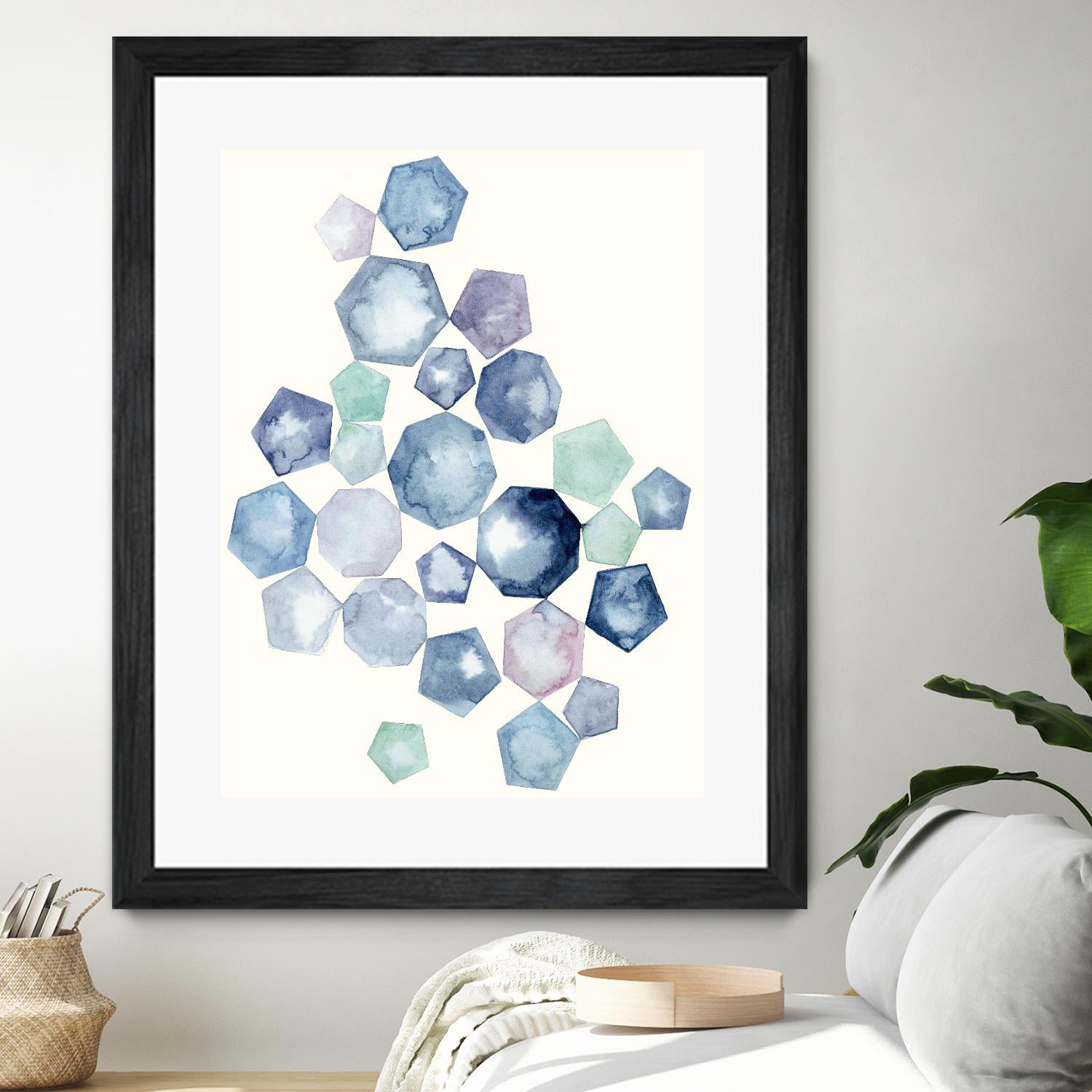 Watercolor Hexagons B by Natasha Marie on GIANT ART - red abstract