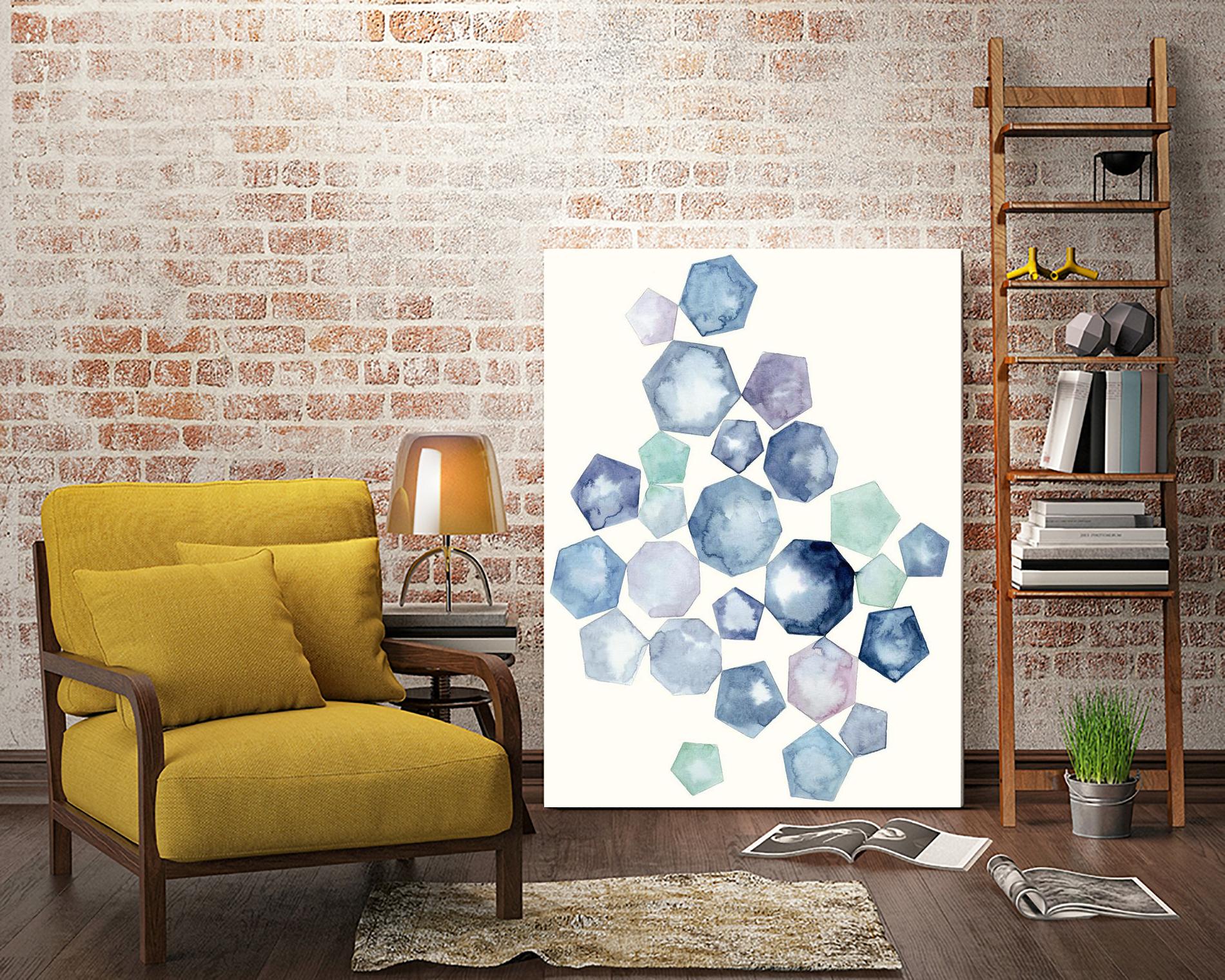 Watercolor Hexagons B by Natasha Marie on GIANT ART - red abstract