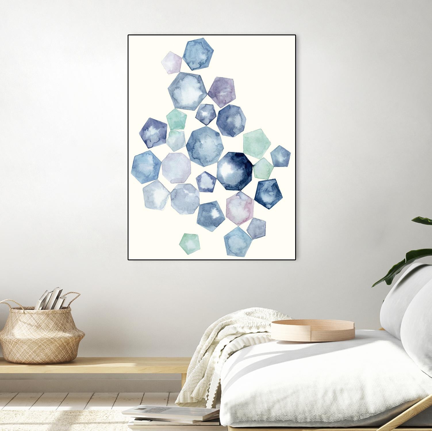 Watercolor Hexagons B by Natasha Marie on GIANT ART - red abstract