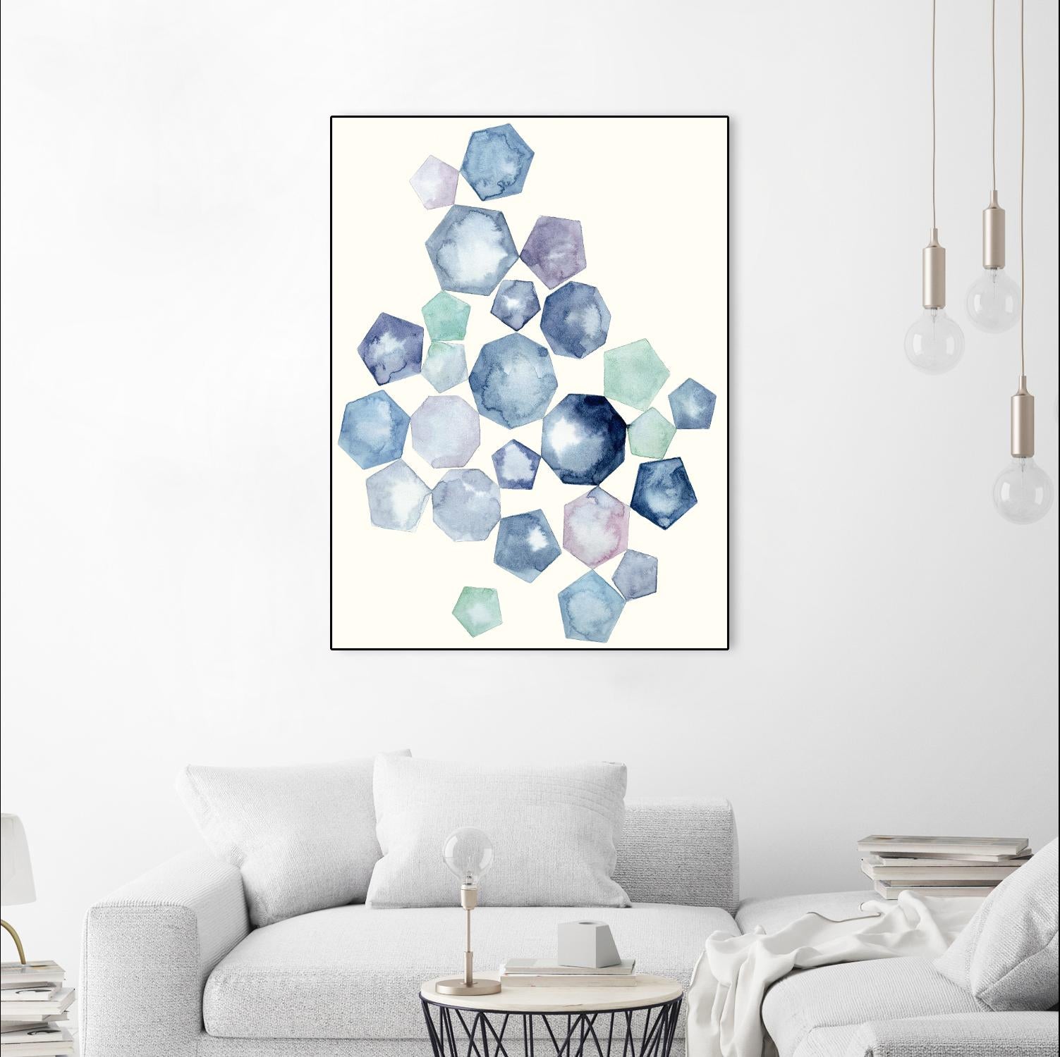Watercolor Hexagons B by Natasha Marie on GIANT ART - red abstract
