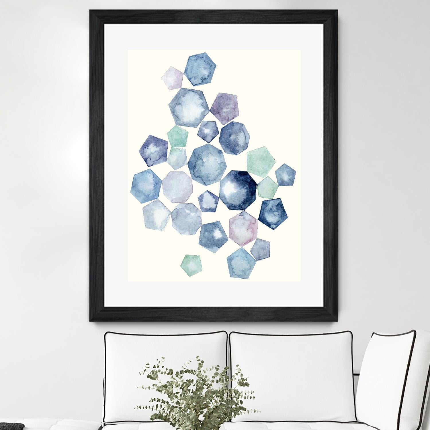 Watercolor Hexagons B by Natasha Marie on GIANT ART - red abstract
