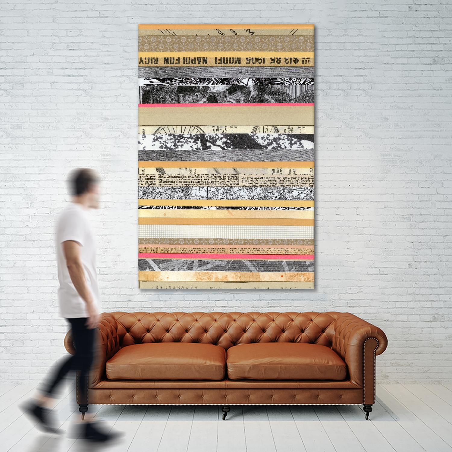 Paper Strip Collage A by Natasha Marie on GIANT ART - orange abstract