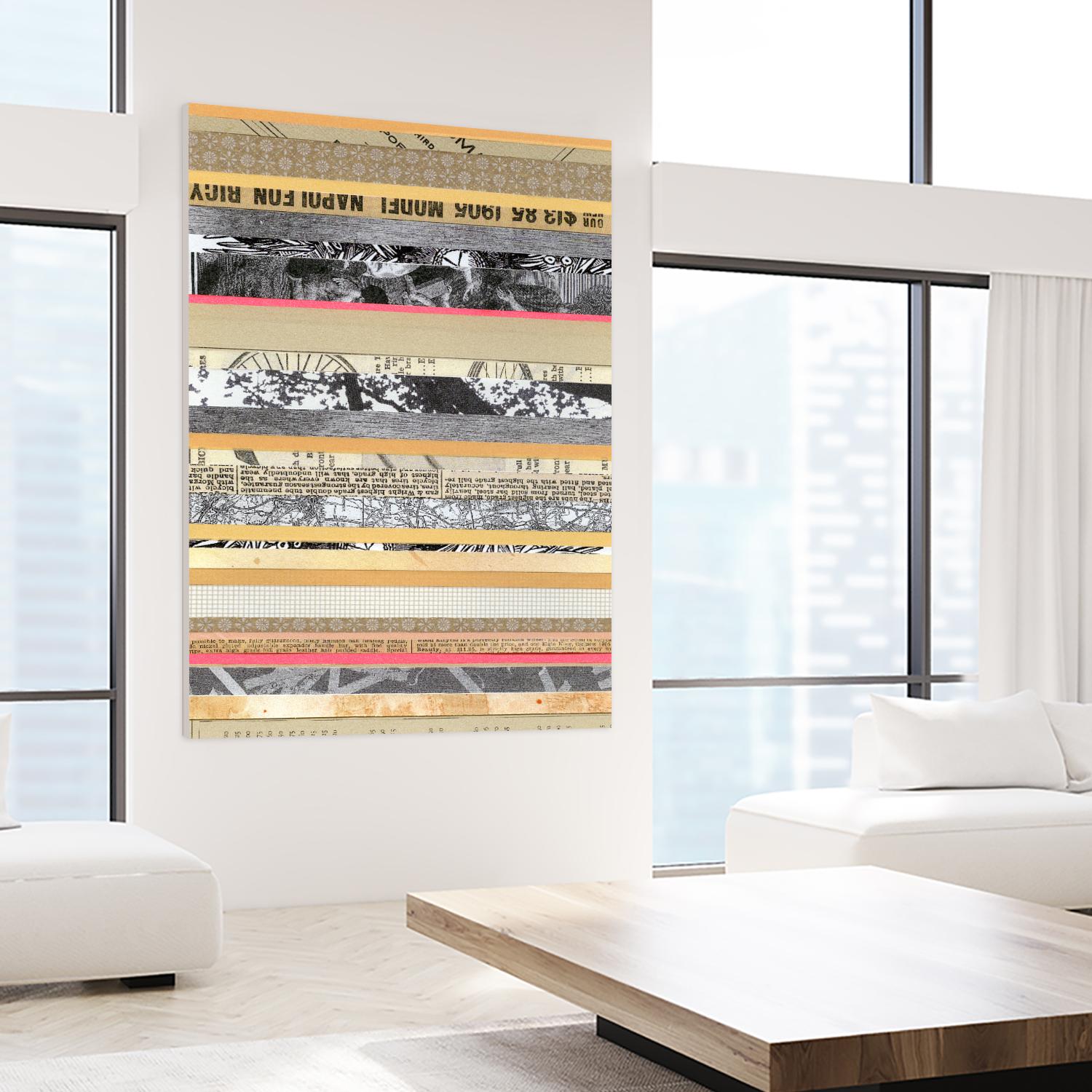 Paper Strip Collage A by Natasha Marie on GIANT ART - orange abstract