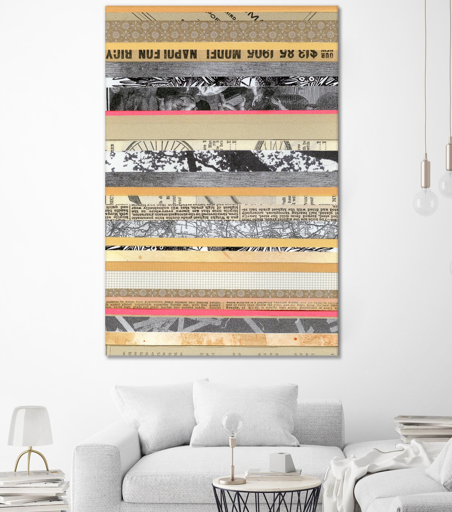 Paper Strip Collage A by Natasha Marie on GIANT ART - orange abstract