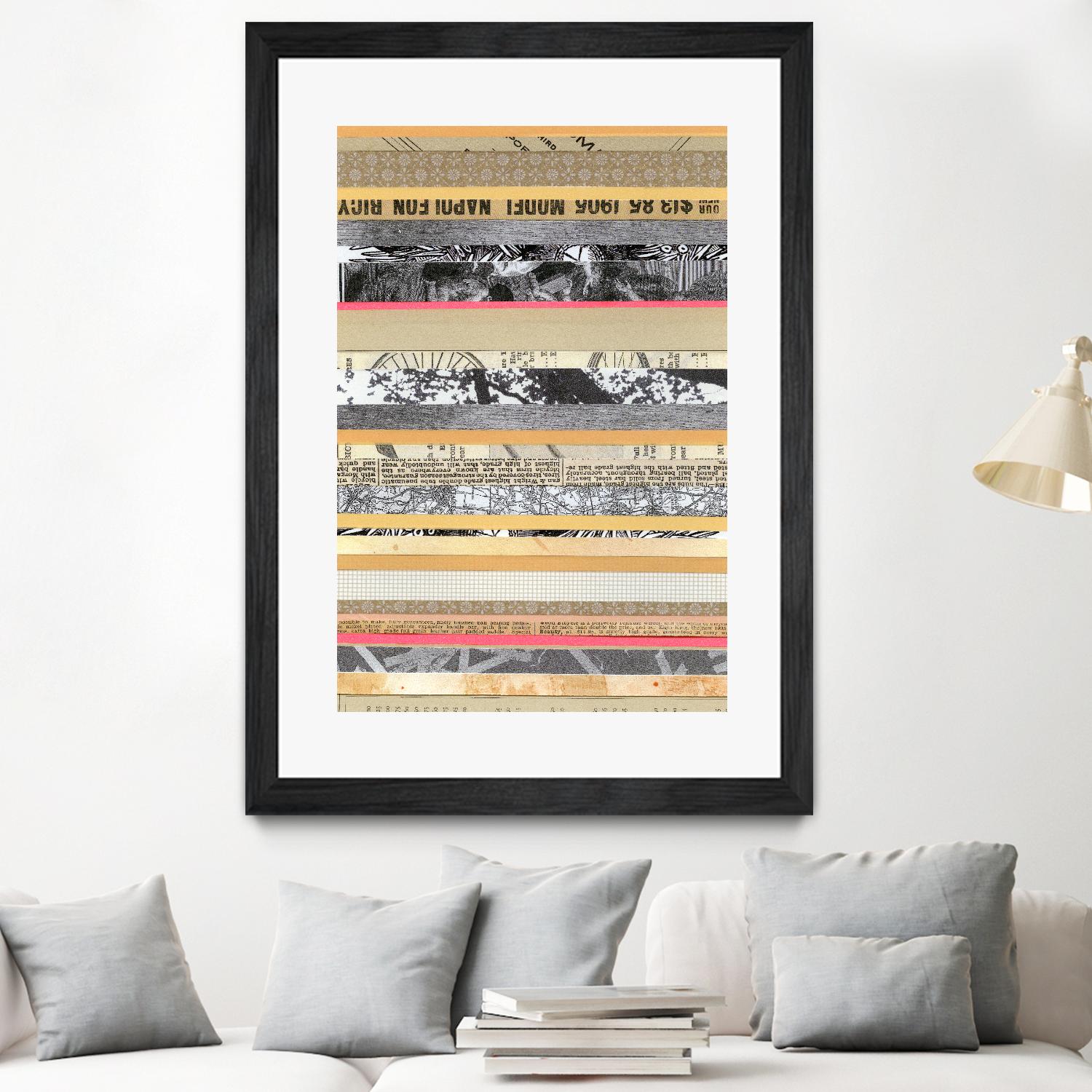 Paper Strip Collage A by Natasha Marie on GIANT ART - orange abstract