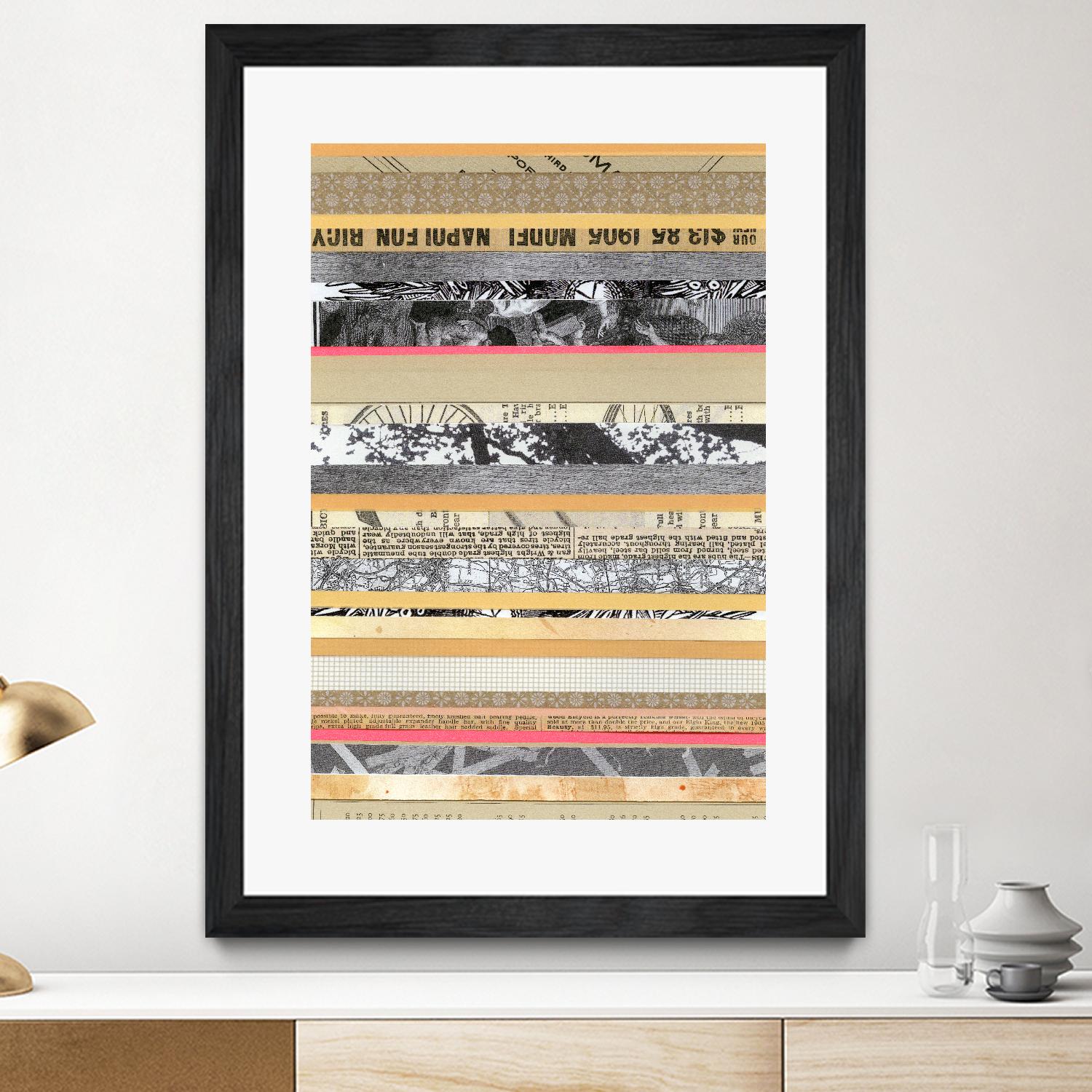 Paper Strip Collage A by Natasha Marie on GIANT ART - orange abstract