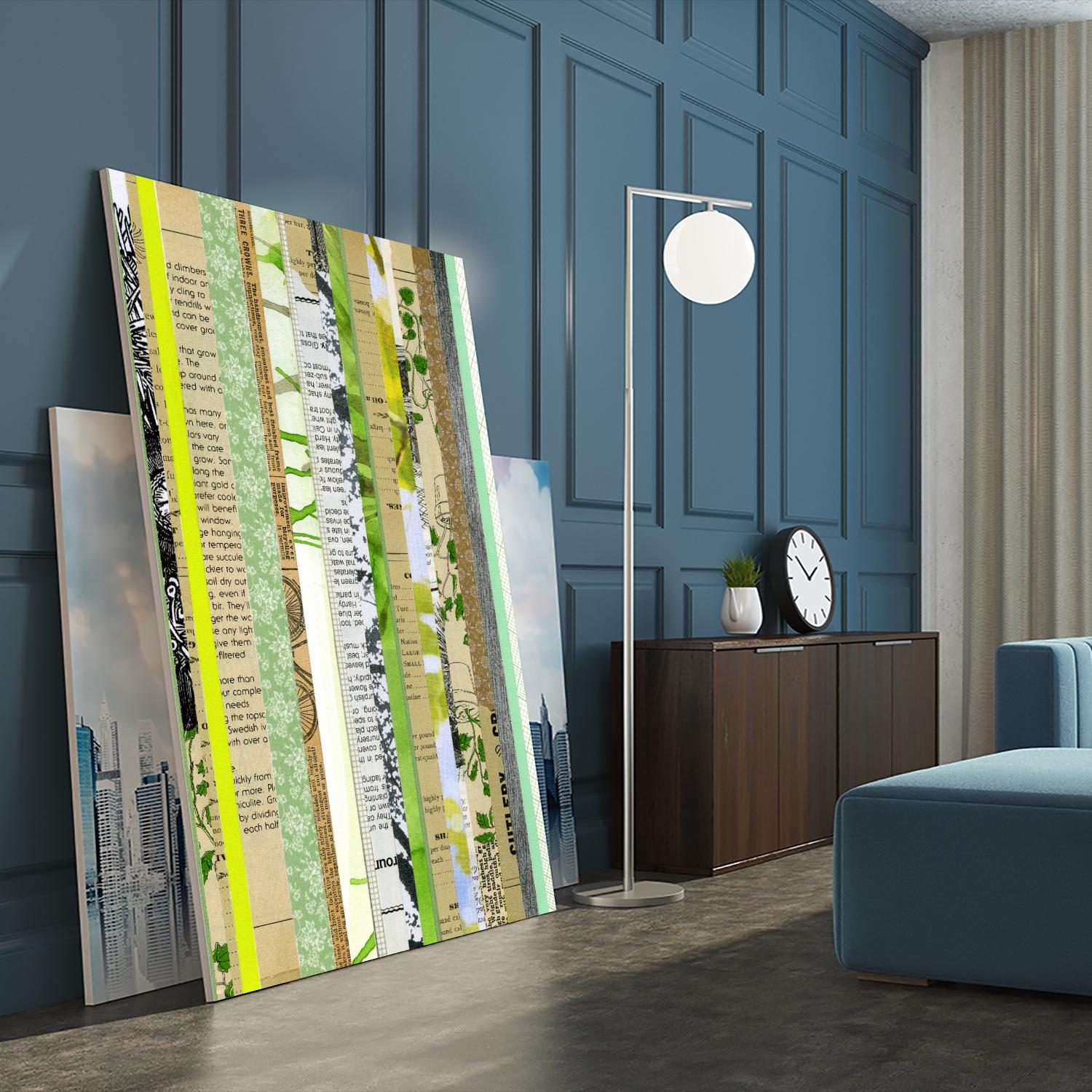 Paper Strip Collage C by Natasha Marie on GIANT ART - green abstract