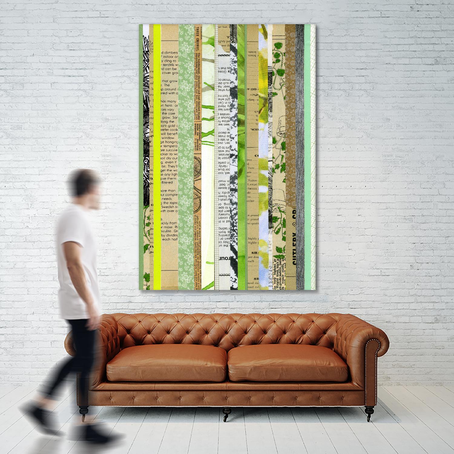 Paper Strip Collage C by Natasha Marie on GIANT ART - green abstract
