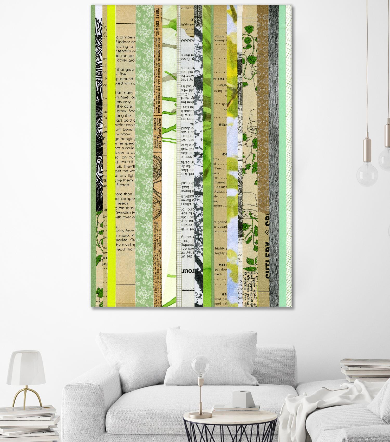 Paper Strip Collage C by Natasha Marie on GIANT ART - green abstract