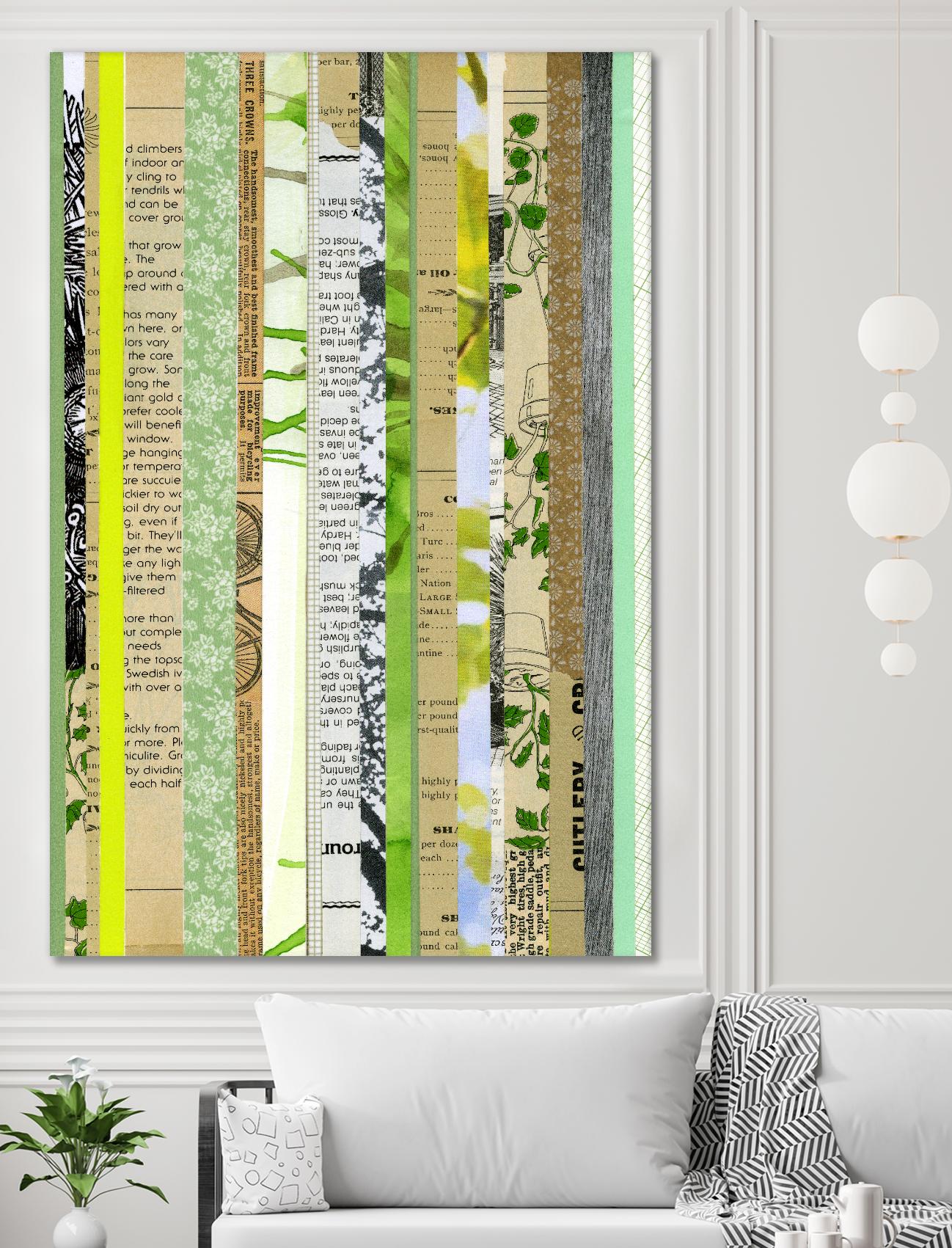 Paper Strip Collage C by Natasha Marie on GIANT ART - green abstract