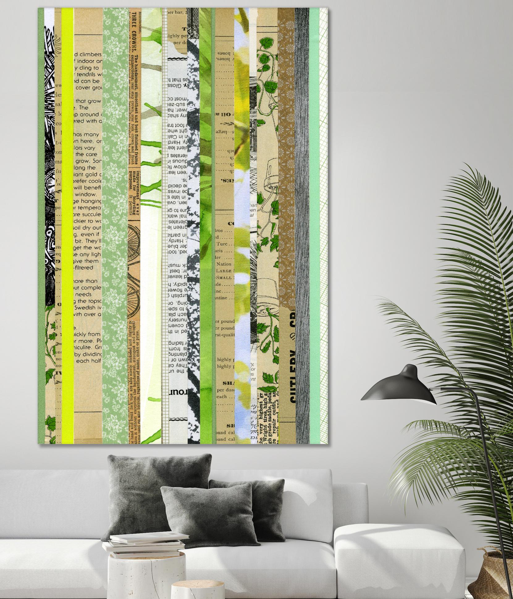 Paper Strip Collage C by Natasha Marie on GIANT ART - green abstract