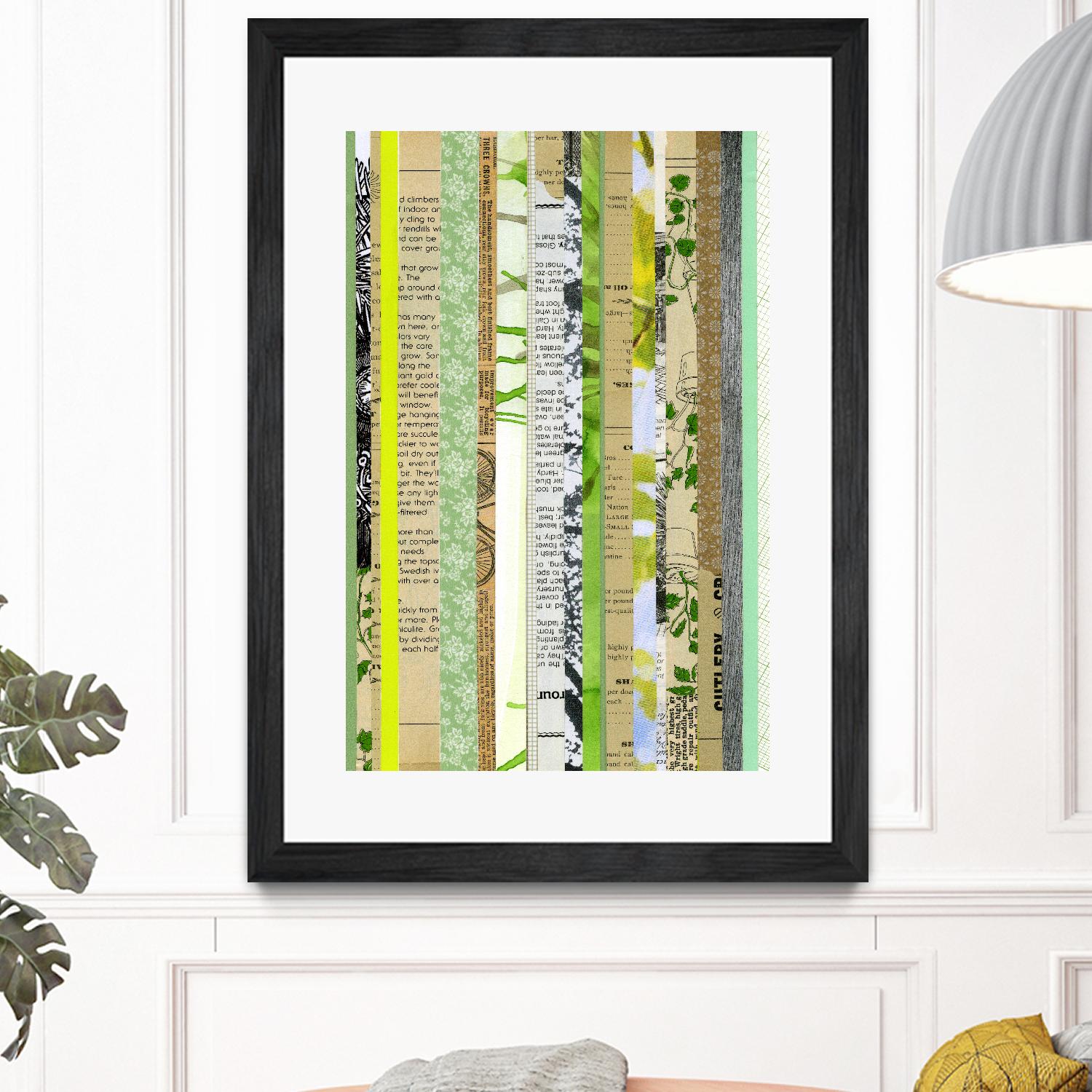 Paper Strip Collage C by Natasha Marie on GIANT ART - green abstract