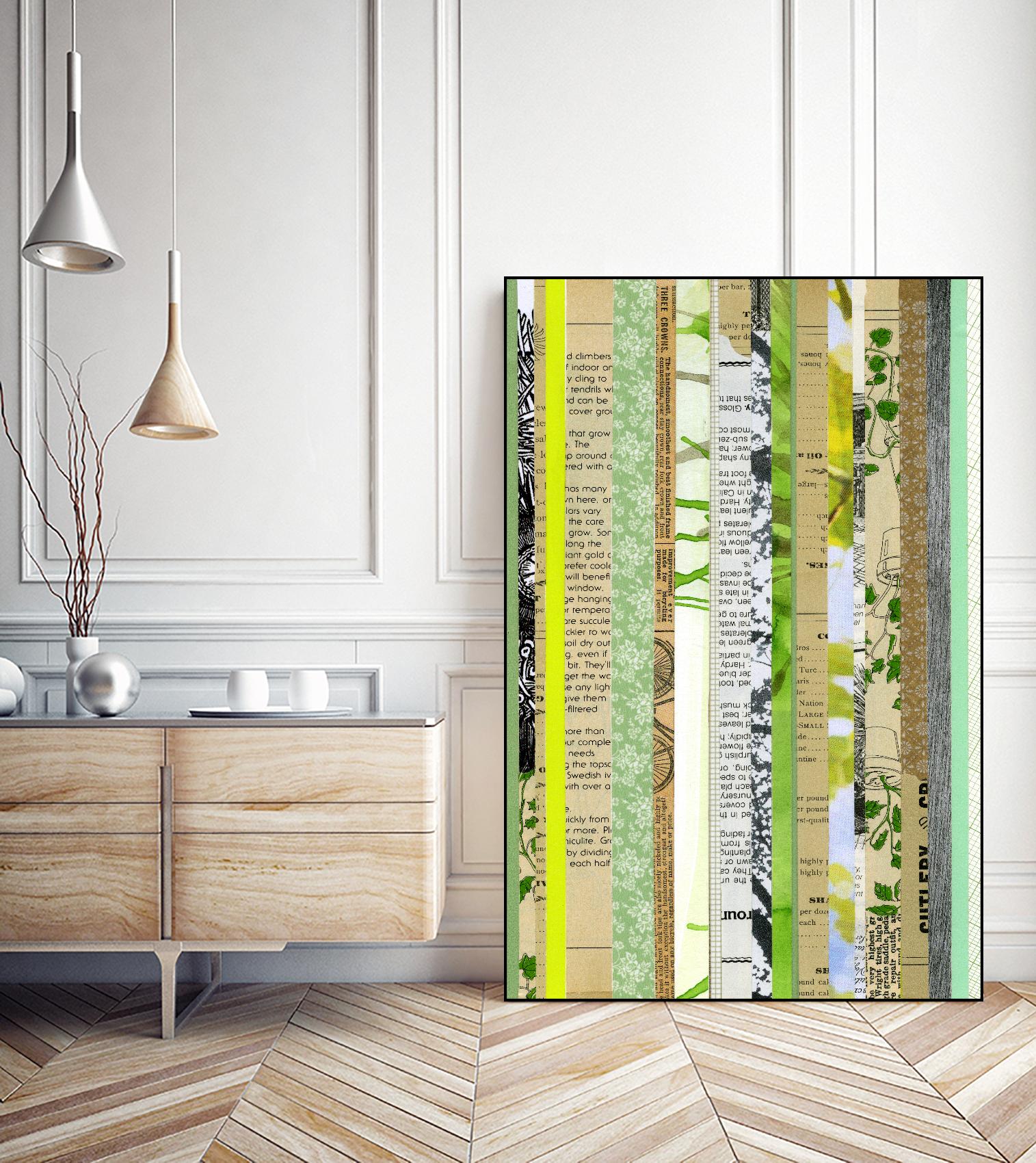 Paper Strip Collage C by Natasha Marie on GIANT ART - green abstract