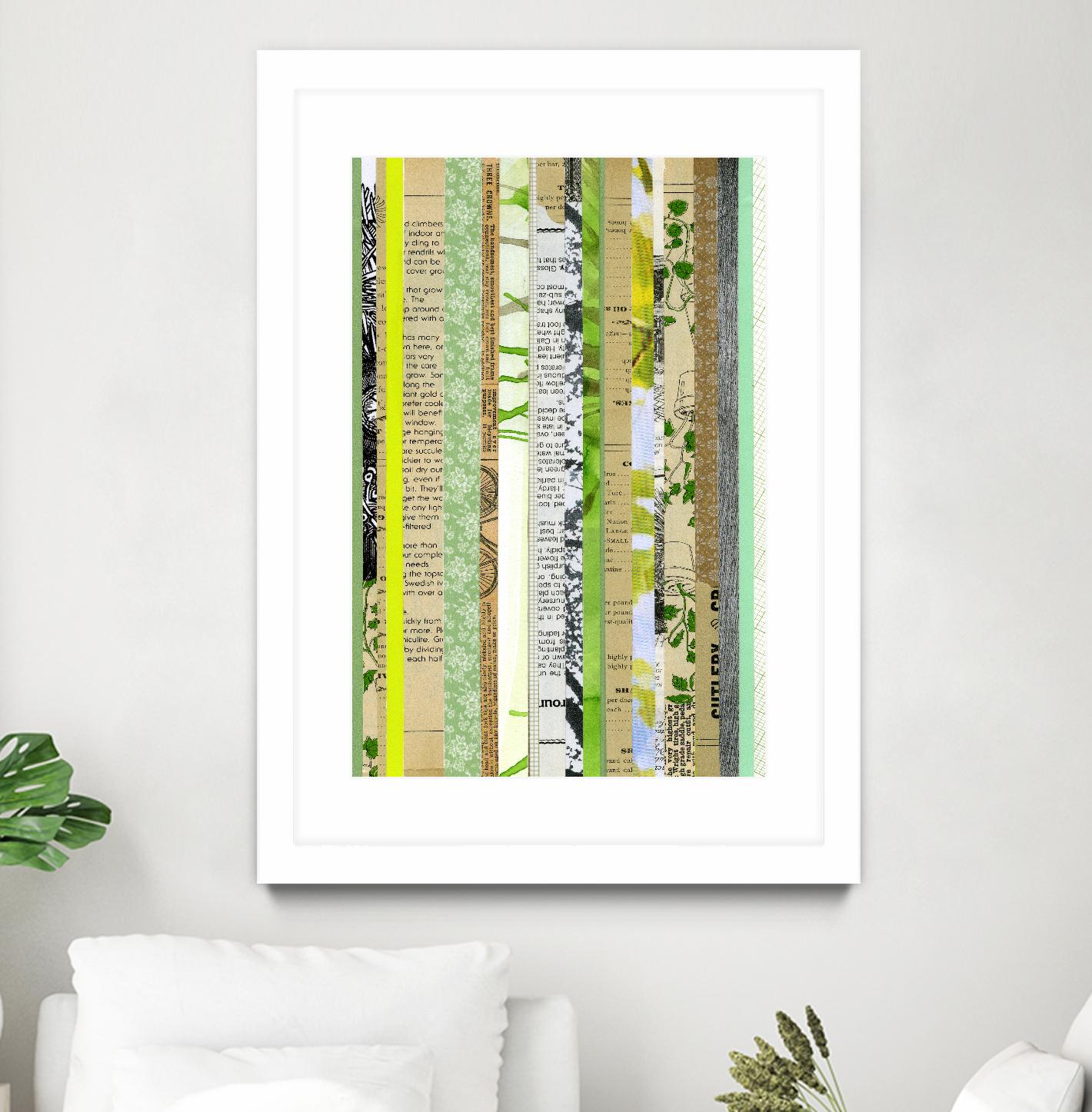 Paper Strip Collage C by Natasha Marie on GIANT ART - green abstract