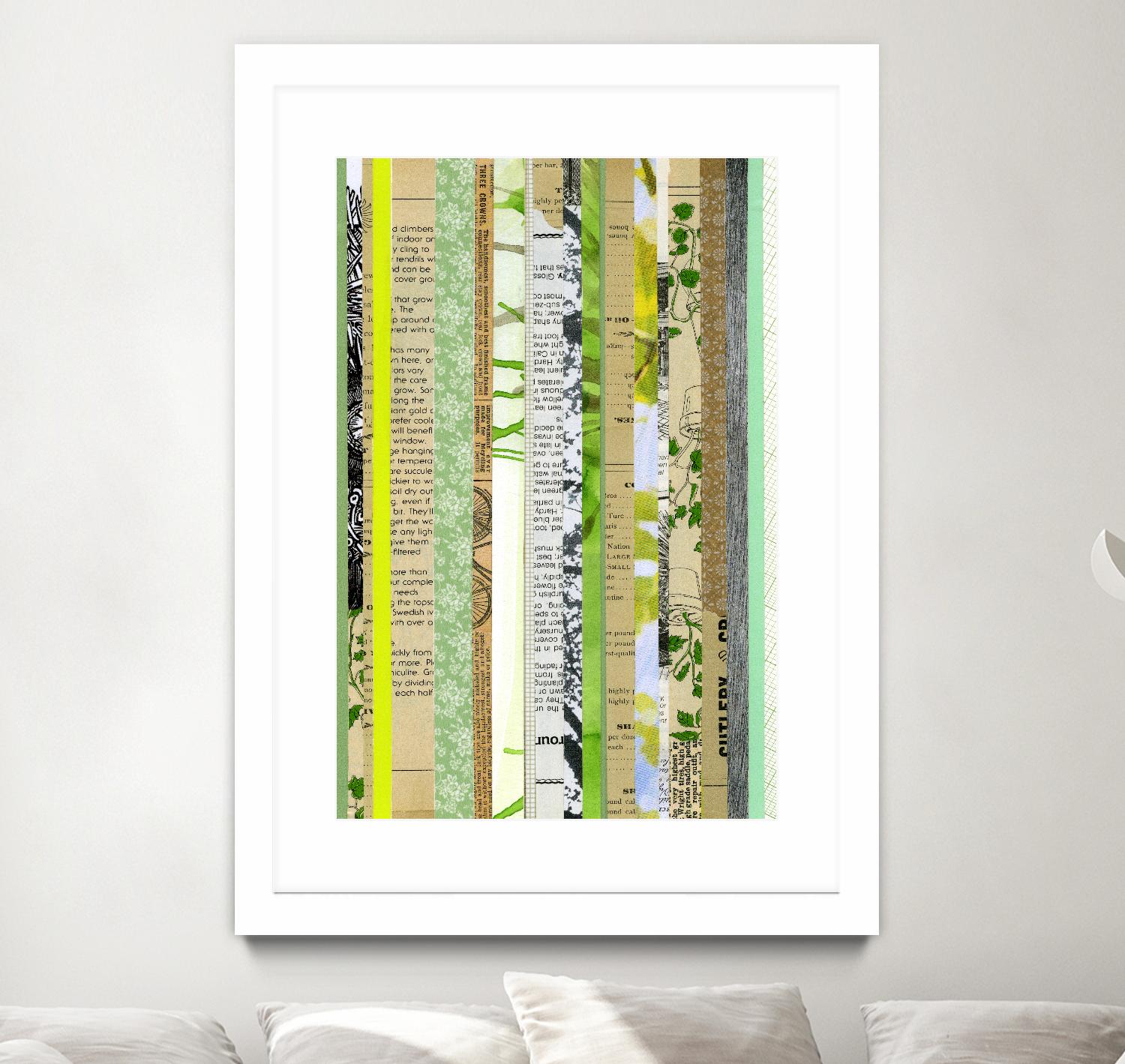 Paper Strip Collage C by Natasha Marie on GIANT ART - green abstract