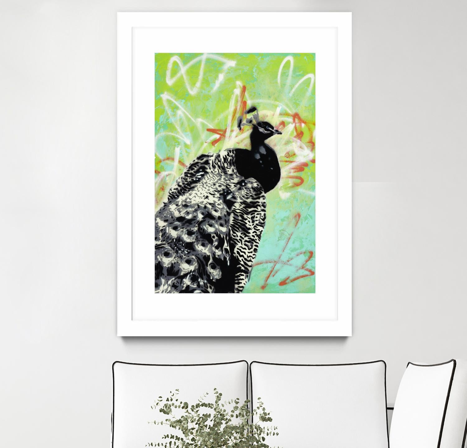 Peacock by Urban Soule on GIANT ART - green animals oiseau